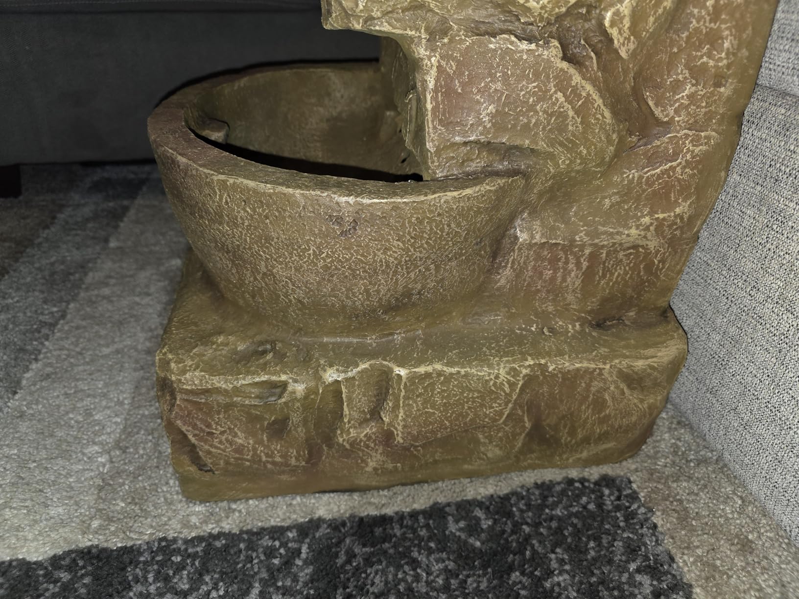 Teamson Home 28 in. Cascading Bowls and Stacked Stones LED Outdoor Water Fountain for Outdoor Living Spaces, Gardens, Patios, Balconies, Lawns, Brown customer photo 2