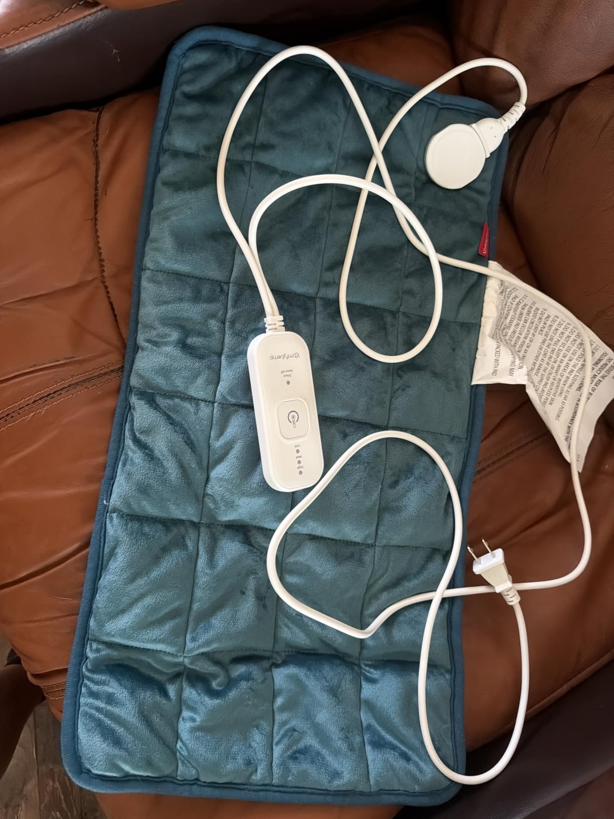 Comfytemp Weighted Heating Pad for Back & Period, FSA Eligible Electric Heat Pad, Birthday Gift for Women Men Mom Dad & Father Day Gifts, 2.2 lb HSA Neck Shoulder Heated Pad, 2H Auto-Off, 12x24, Blue customer photo 2