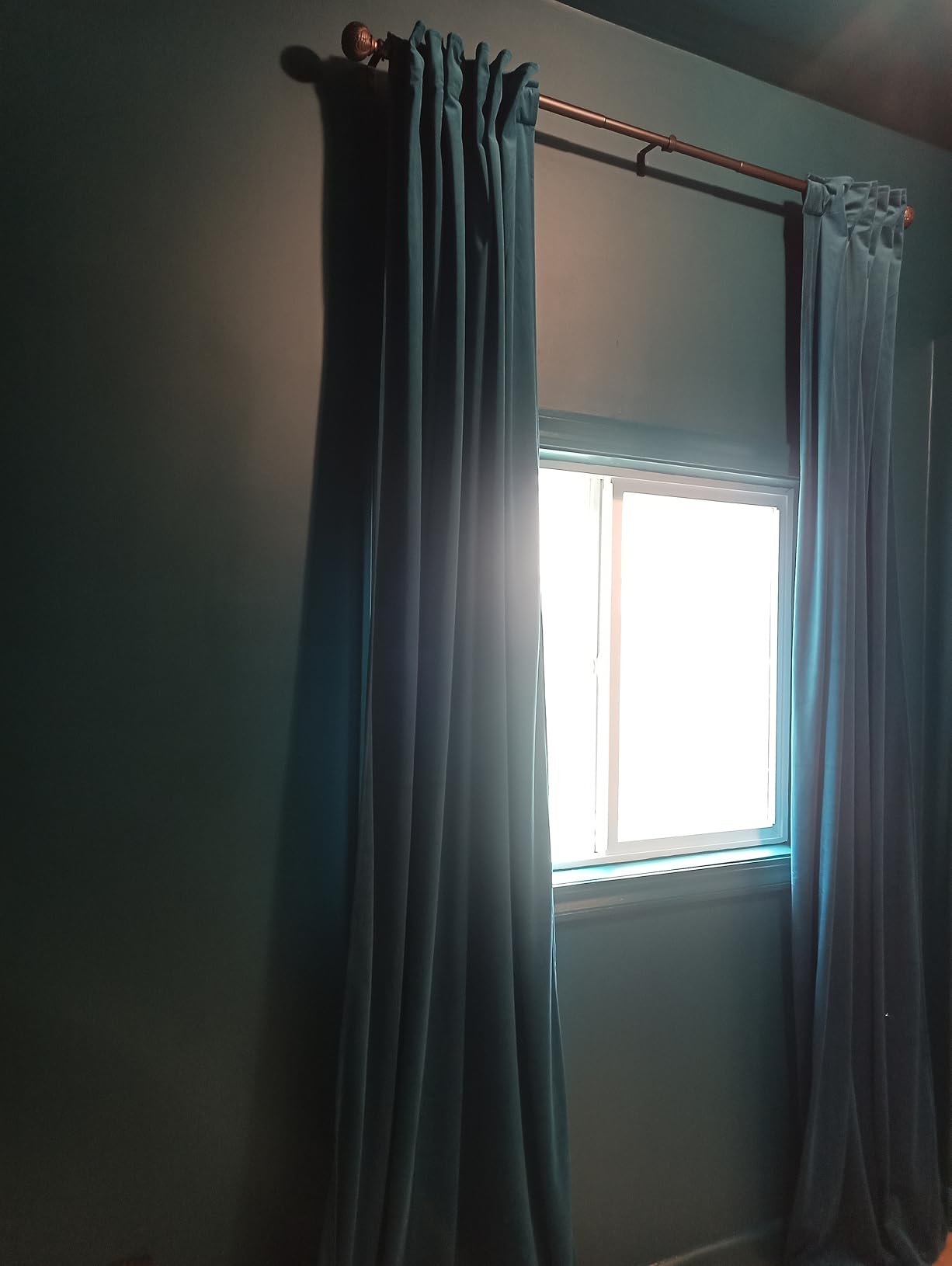 RYB HOME Black Velvet Curtains 84 inches - Blackout Heavy Duty Curtains Soft Luxury Back Tap Window Covering Privacy Protection for Kids Room Bathroom Basement, Black, W52 x L84 inches, 2 Panels customer photo 1