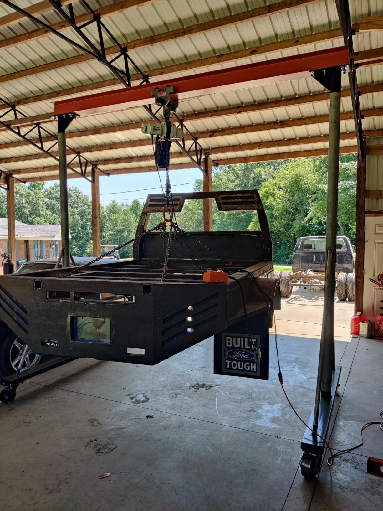 ANBULL 2200lbs FEC Chain Electric Lift Hoist Single Phase Overhead Crane Hoist, DT Grade Carburized Double Chain Hoist with Two 360° Rotatable Hook for Garage Ceiling.(1Ton, 110V,10ft Lift Height) customer photo 2
