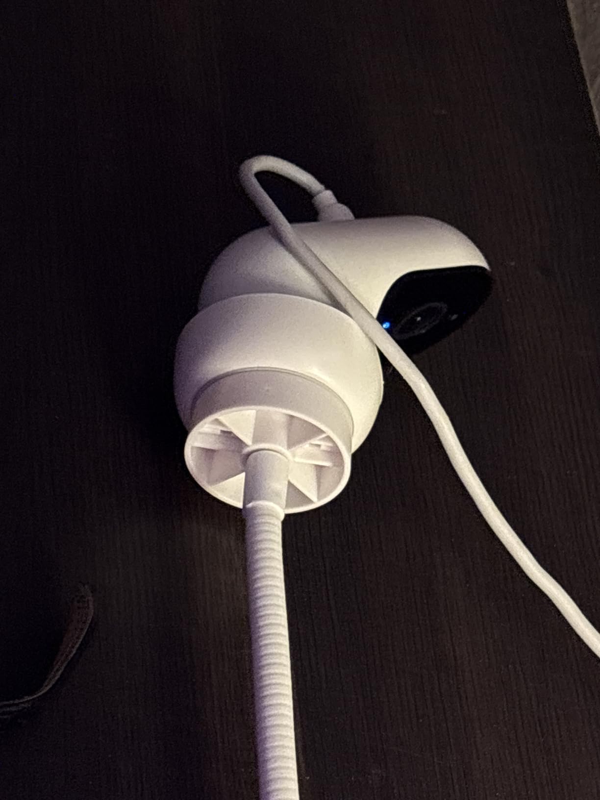 Flexible Clip Mount Compatible with Owlet, Motorola and Other Baby Monitor Camera with 1/4 Threaded Hole Without Tools or Wall Damage - White customer photo 1