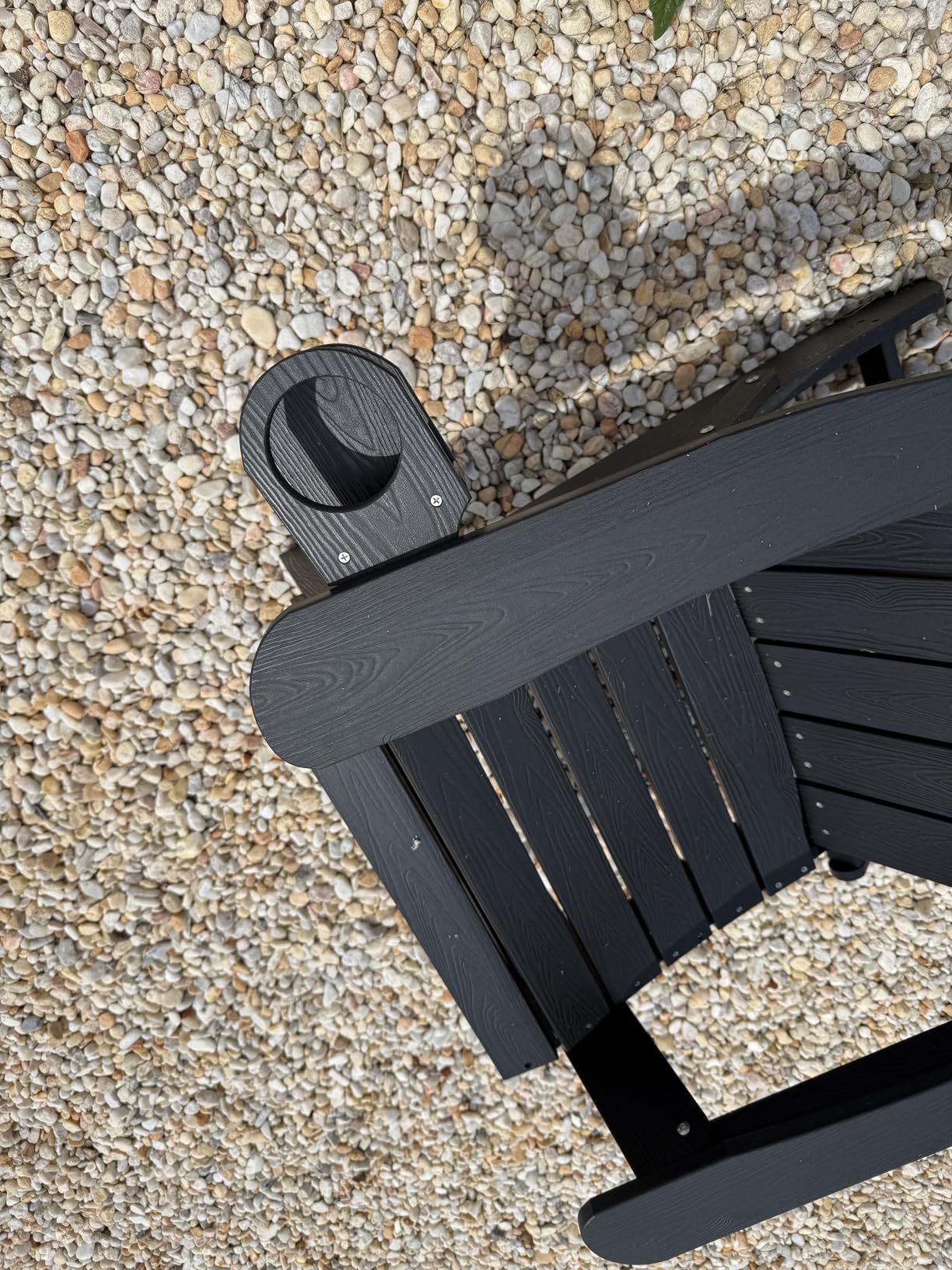 Folding Adirondack Chair Set of 2, Black HDPS Fire Pit Patio Chairs Weather Resistant, Modern Plastic Outdoor Chairs with Cup Holder customer photo 2