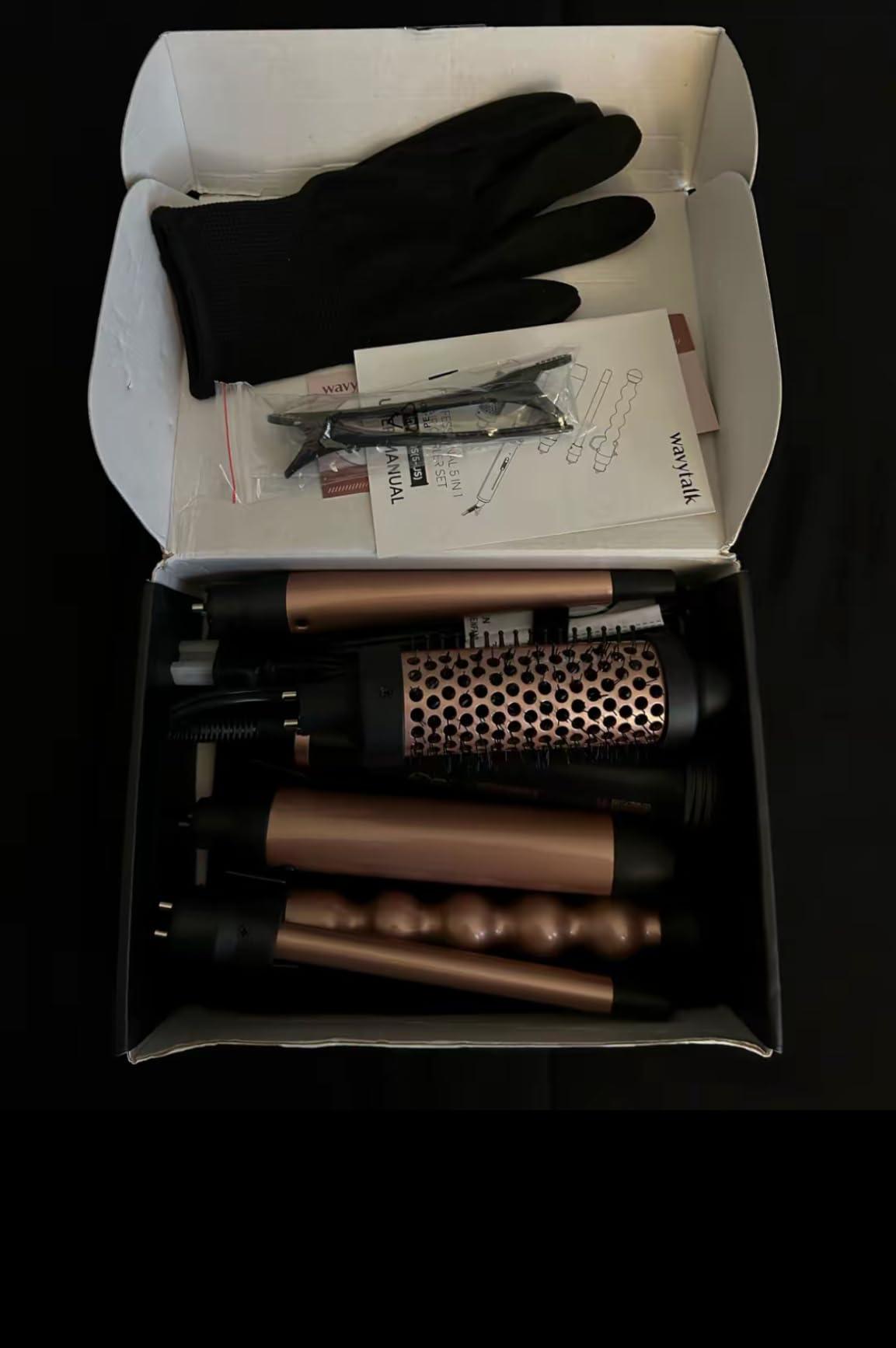 Wavytalk 5 in 1 Curling Iron Set with Heated Round Brush and 4 Interchangeable Ceramic Curling Wand (0.5-1.25 inch), Instant Heat Up, Dual Voltage customer photo 1