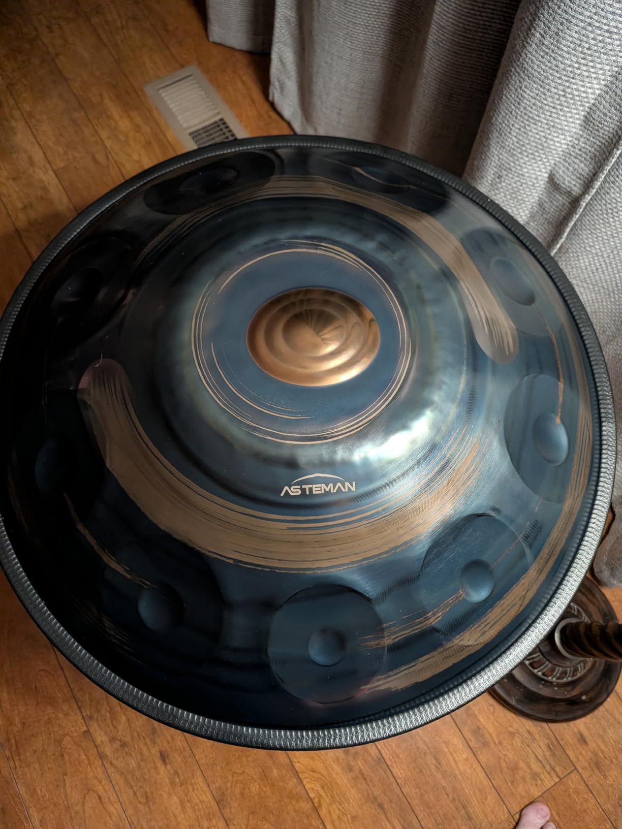 AS TEMAN HANDPAN Drum D minor 9 notes 22 inches, 432Hz, with gold finish, carrying bag, stand, cleaning cloth, drumstick customer photo 2