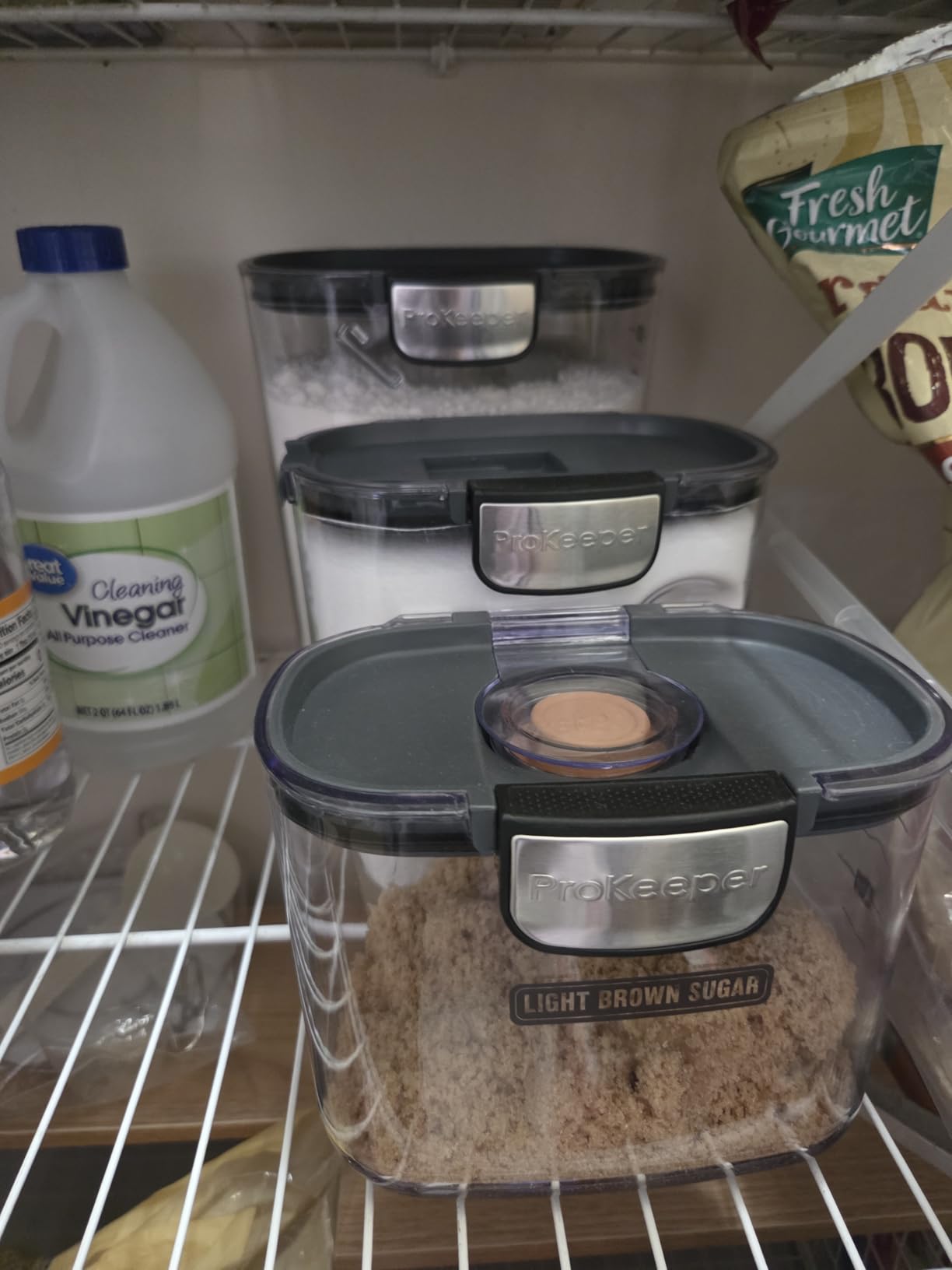 ProKeeper+ Airtight Food Storage Container Set - Clear Plastic Flour and Sugar Canister Set with Magnetic Accessories for Kitchen Organization (Grey, 9-Piece) customer photo 2