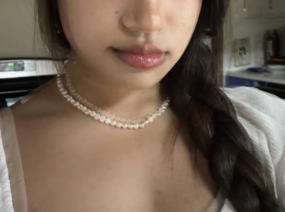 Natural Freshwater Baroque Pearl Necklace 14K Gold Plated Dainty Choker Necklace for Women Girls customer photo 2
