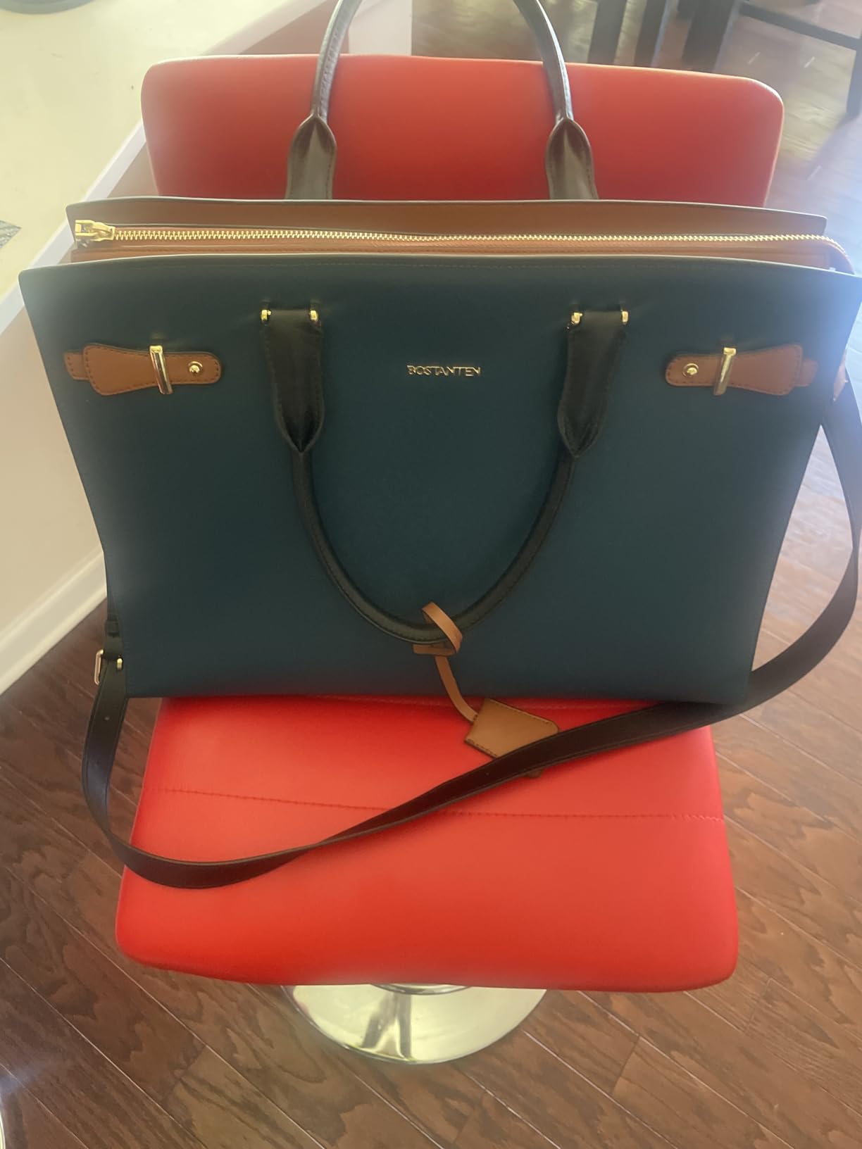 Briefcase for Women 15.6 Inch Genuine Leather Laptop Briefcase Shoulder Work Tote Bag Purse customer photo 1