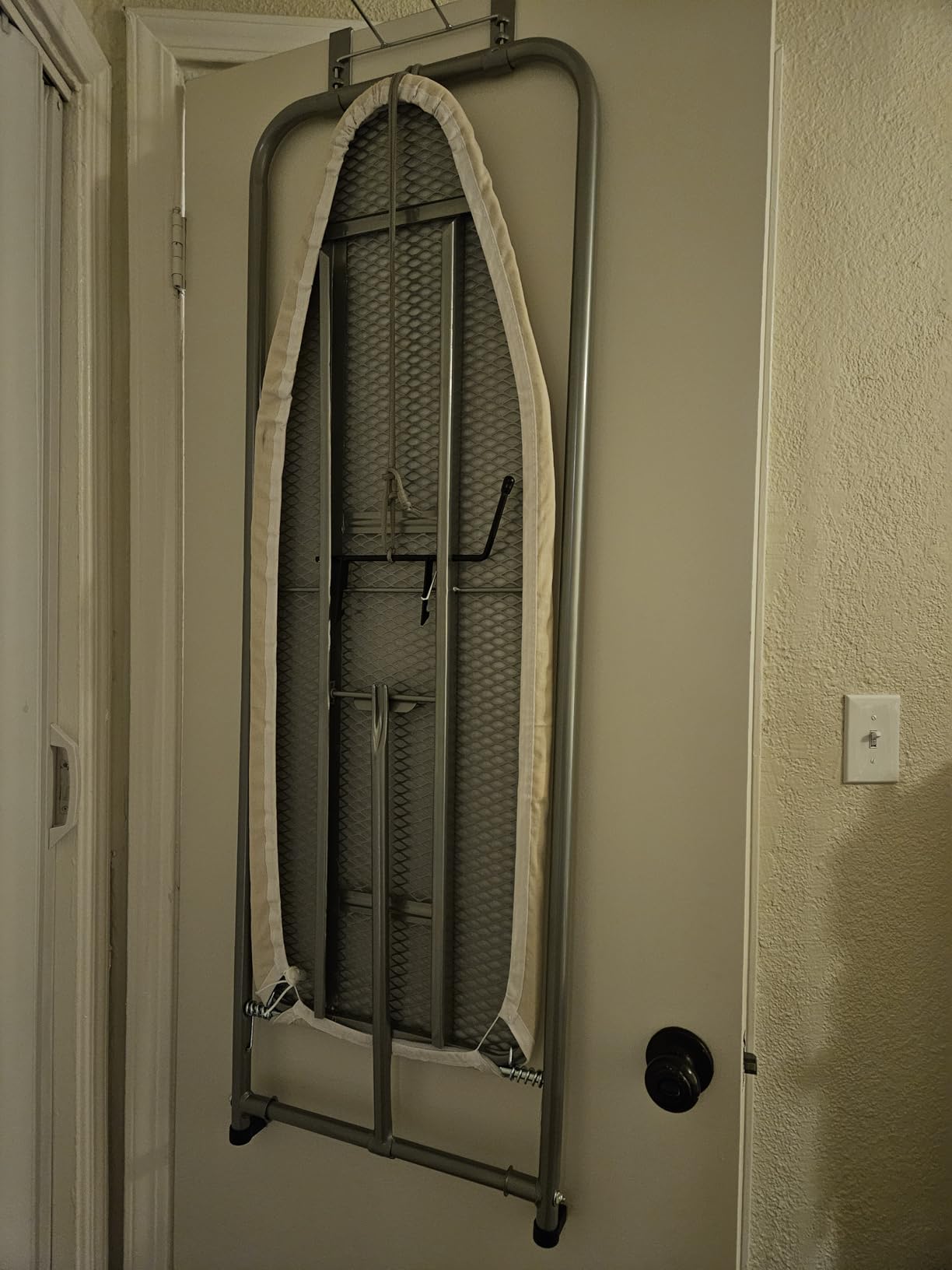 Household Essentials Over the Door Ironing Board, Self-Closing, Slim and Compact, Perfect for Small Spaces, Includes Padded Board Cover, Matte Black customer photo 1