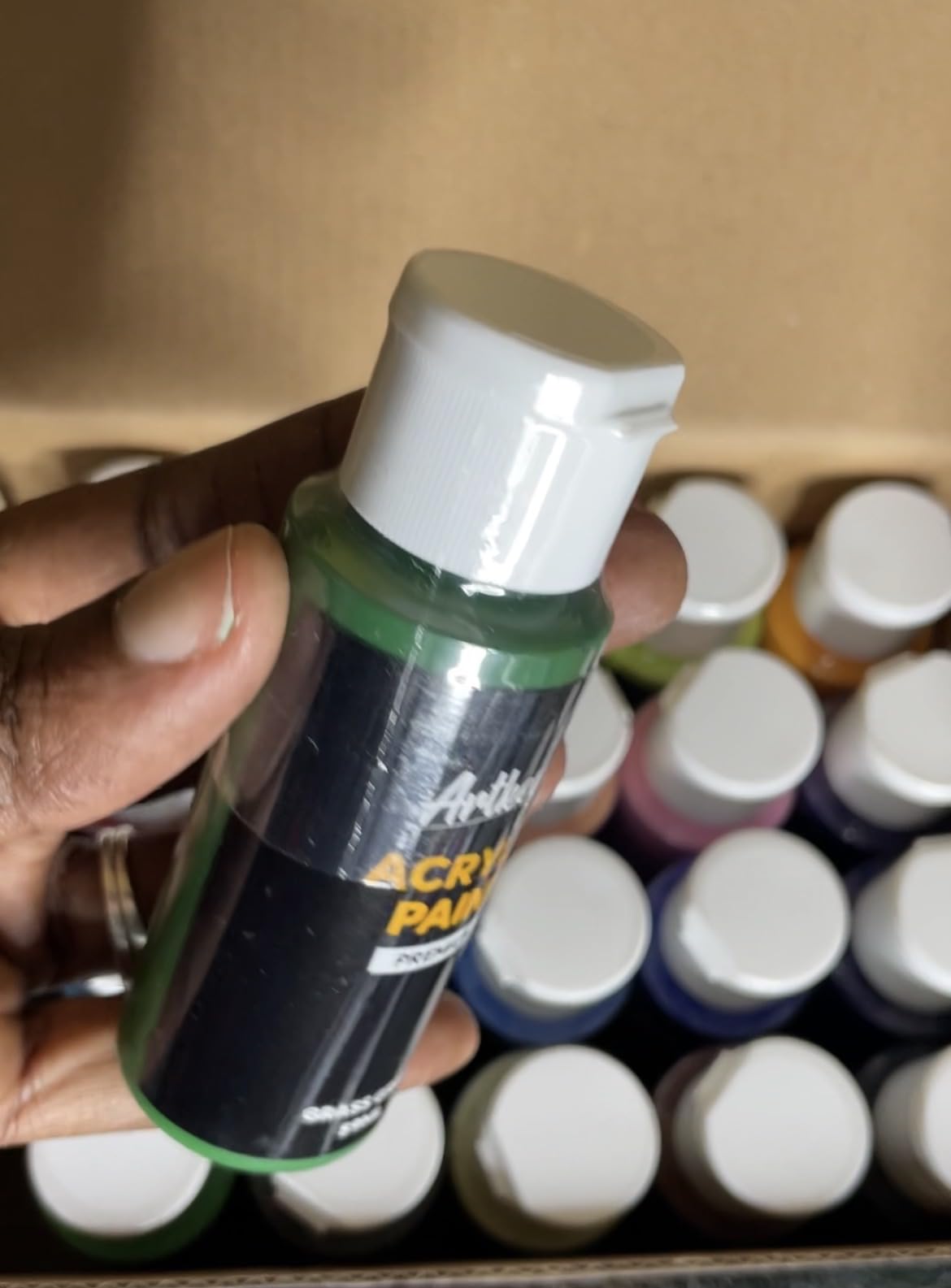 Artkey Acrylic Paint Set, 24 Colors 2 oz/59 ml Acrylic Paint Kit for Professional Artists & Beginners - Craft & Art Supplies for Canvas, Wood, Fabric, Rock, Leather, Ceramic, Glass, Easter Egg customer photo 2