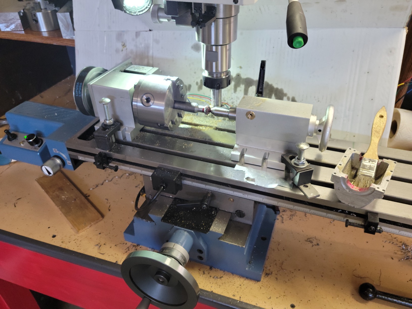 Rotation 5th Axis Rotary Table, CNC 4th Axis A Axis B C Axis Dividing Head, Waterproof Nema23 Stepper Motor, No Backlash Harmonic Reducer Gearbox 50:1 for CNC Router Engraving Milling Machine customer photo 2