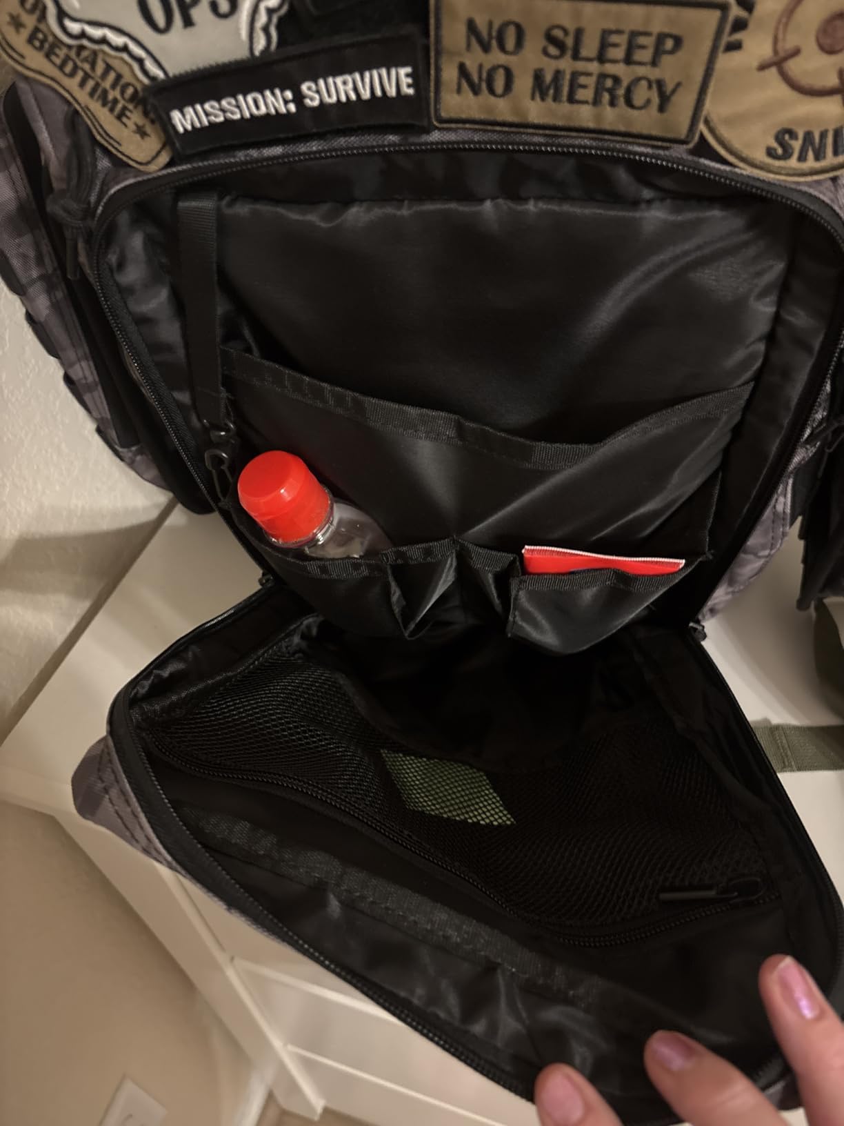 Dinictis Dad Diaper Bag, Mens Diaper Bag Backpack with Diaper Changing Mat, Military Diaper Backpack with Molle Webbing, Waterproof Pouch, Baby Wipes pocket, Insulated Bottle Pockets- Black Camo customer photo 1