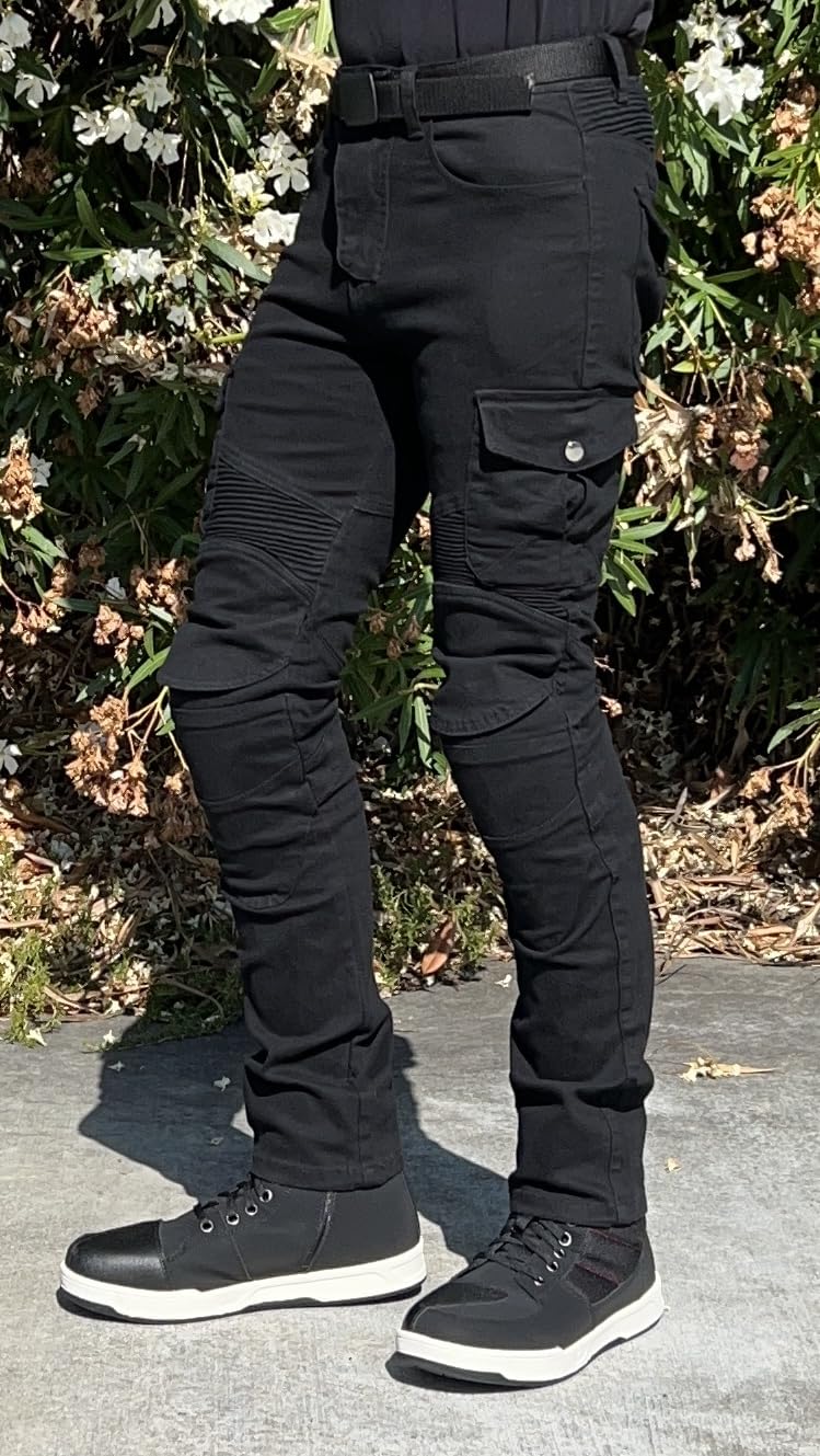 Motorcycle Pants for Men with CE Level 2 Armor, Protective Riding Jeans, Durable Stretch Denim for Adventure & All Season customer photo 2