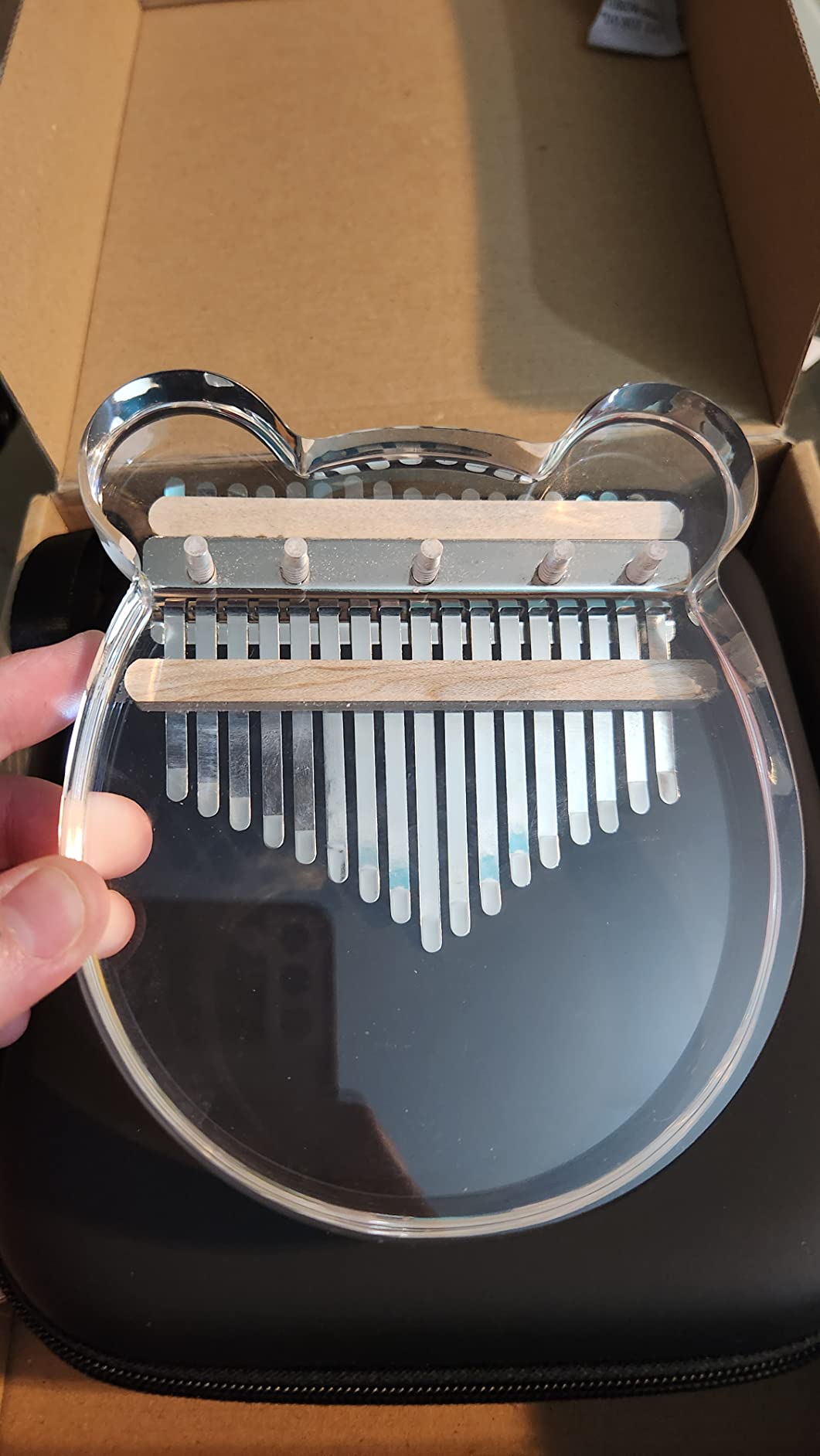 Clear Kalimba Thumb Piano With Eva Protective Case, Transparent Crystal Kalimba 17 Key, Musical Instrument Gifts, Star Finger Piano, Acrylic Mbira customer photo 1