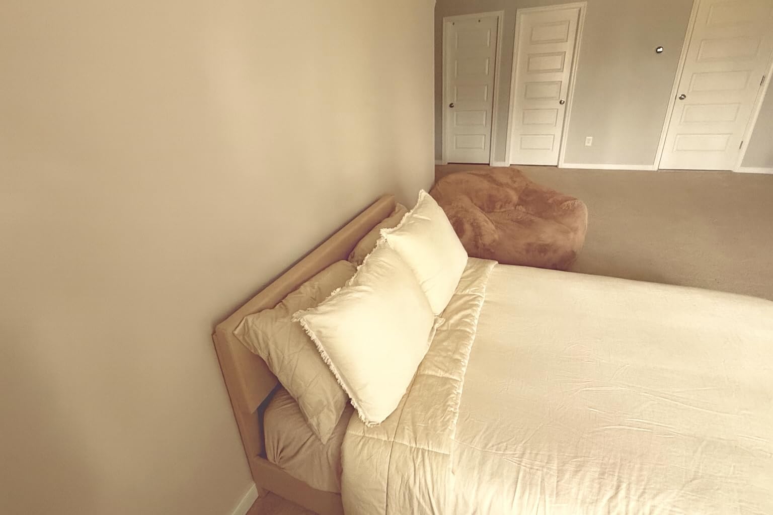 Queen Size Platform Bed Frame with Clean Line Fabric & Adjustable Headboard, Wood Slats Support, No Box Spring Needed, Easy Assembly, Dark Grey customer photo 1