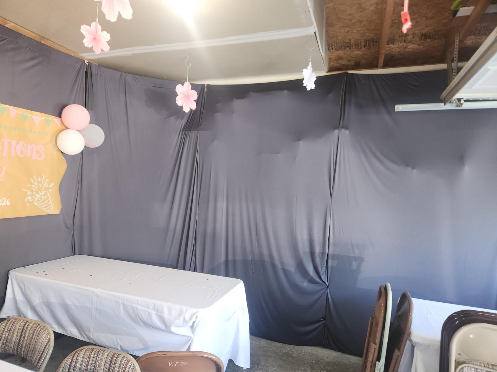 20ft x 10ft Wrinkle Free Black Backdrop Curtains for Parties, 4 Panels 5x10ft Silky Polyester Black Photo Backdrop Drapes for Wedding Graduation Birthday Party Photography Background customer photo 1