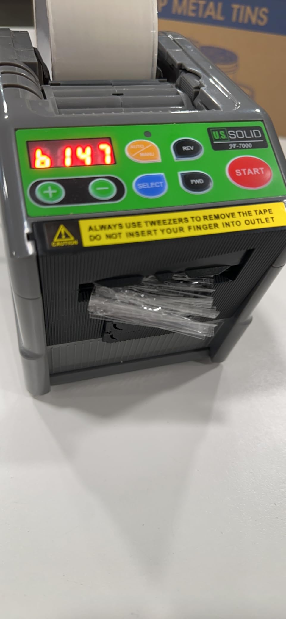 U.S. Solid Automatic Tape Dispenser, Electric Ribbon Cutting Machine JF-7000, Tape Width 6-60mm Length 5-999mm, Adhesive Tape Cutter Upgraded Silicone Feed Wheel customer photo 1