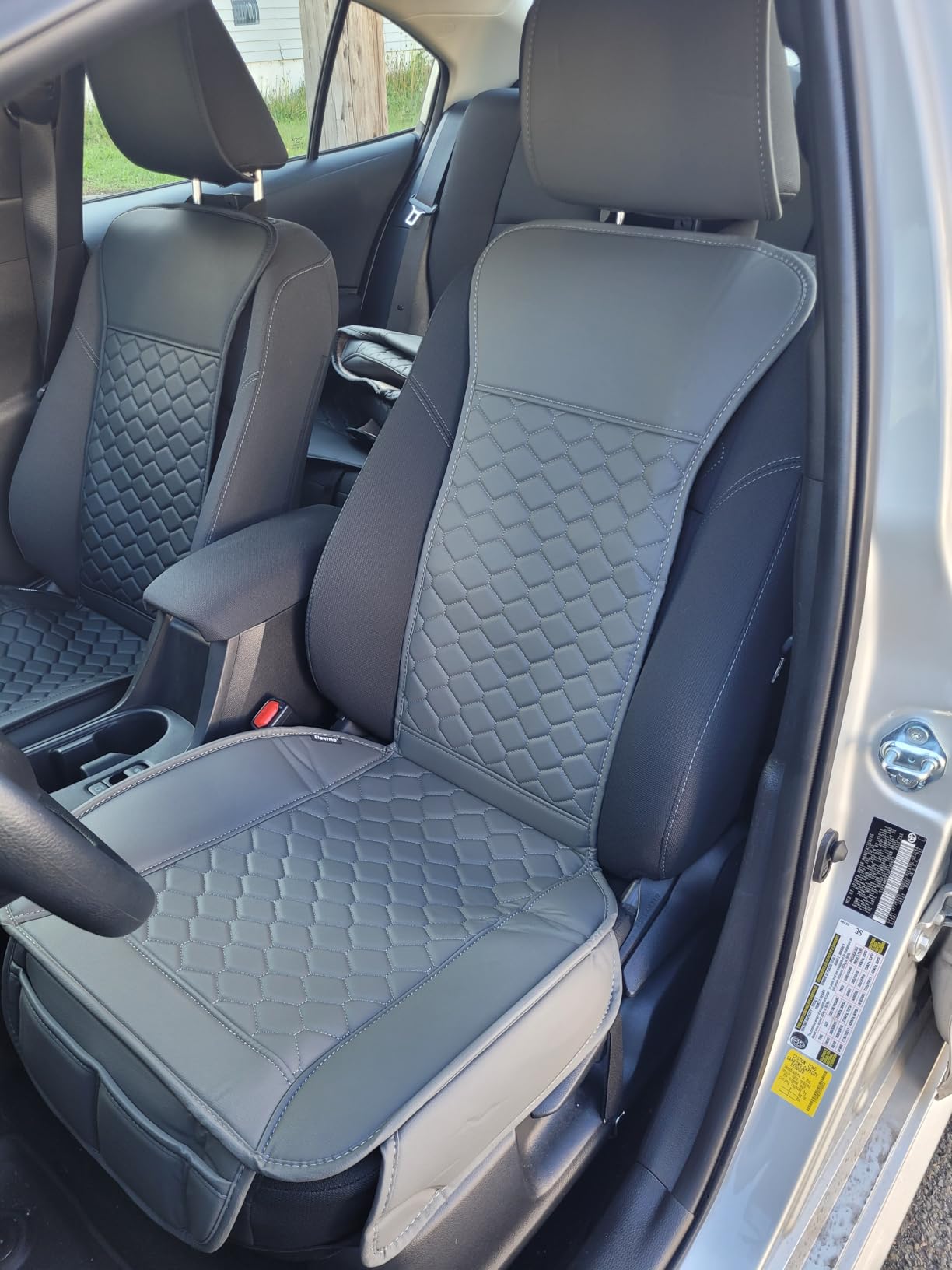 Elantrip 2PCs Front Car Seat Covers Leather Water Proof Seat Protector Universal Fit for Most Cars SUVs and Trucks Black customer photo 1