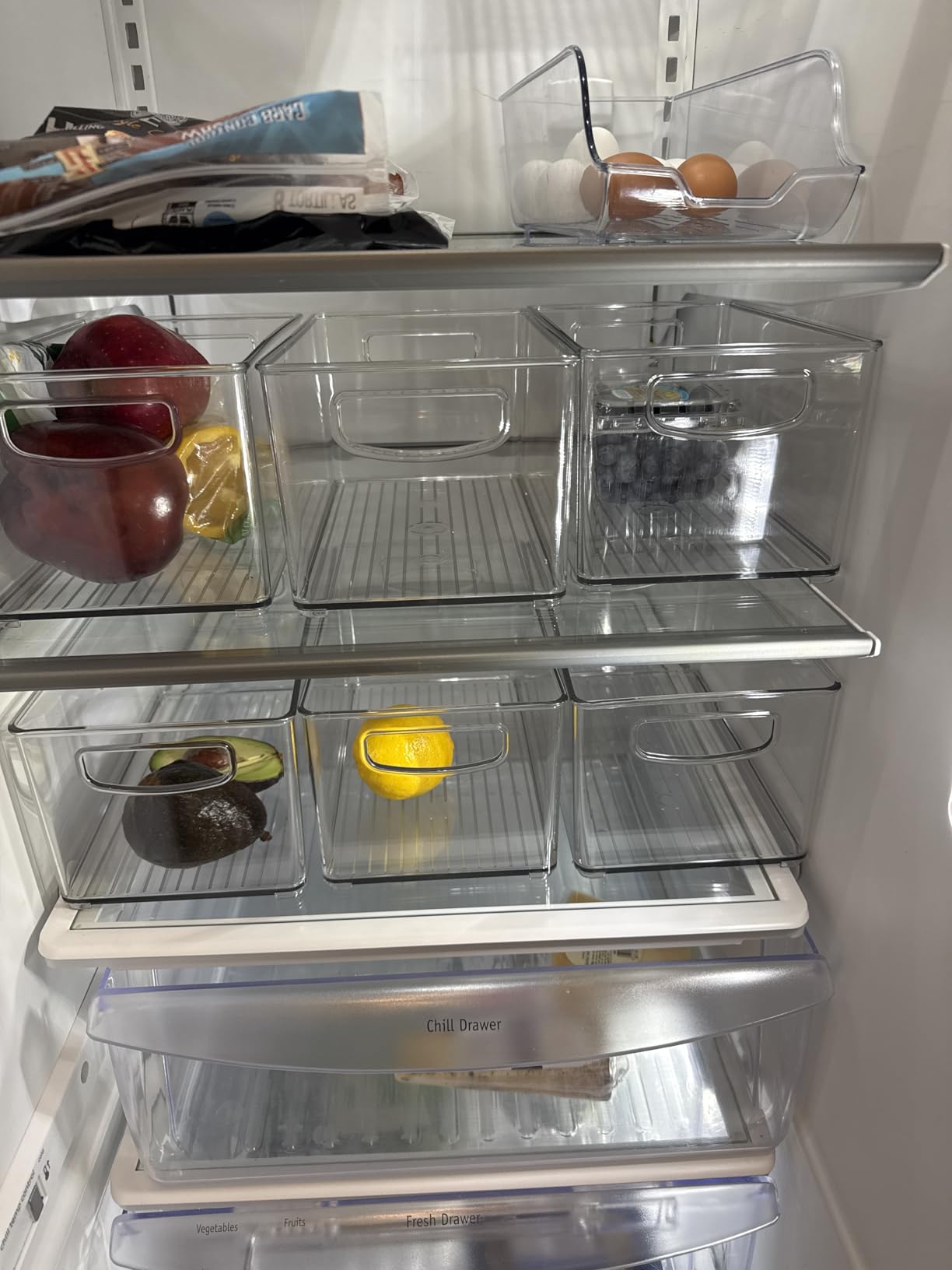 SKTEET Set of 8 Clear Plastic Storage Bins, 4 Large and 4 Small Stackable Storage Containers for Pantry Organization and Kitchen Storage customer photo 1