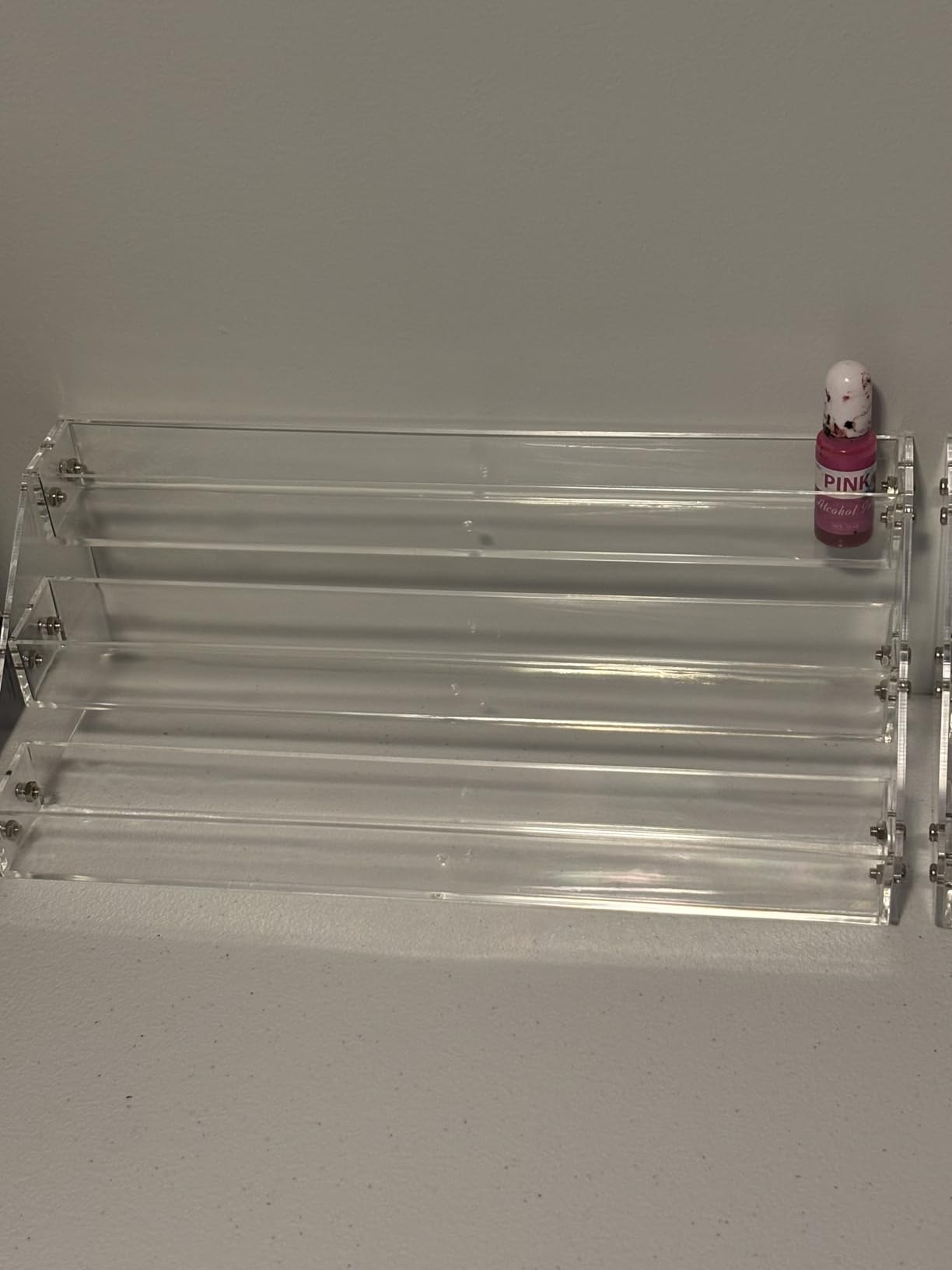 Acrylic Nail Polish Organizer Rack, 3 Tier Paint rack and Storage Shelf, Clear Display Stand for Tattoo Inks, Sunglasses, Essential Oils, Gel Nail Polish - Holds 36 Bottles customer photo 1