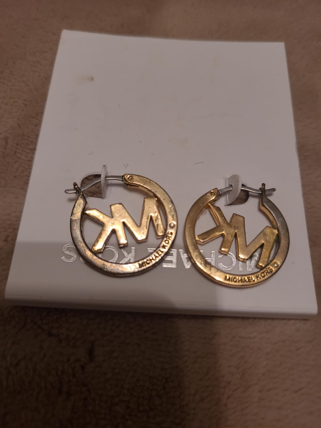 Michael Kors Stainless Steel MK Logo Hoop Earrings for Women customer photo 1