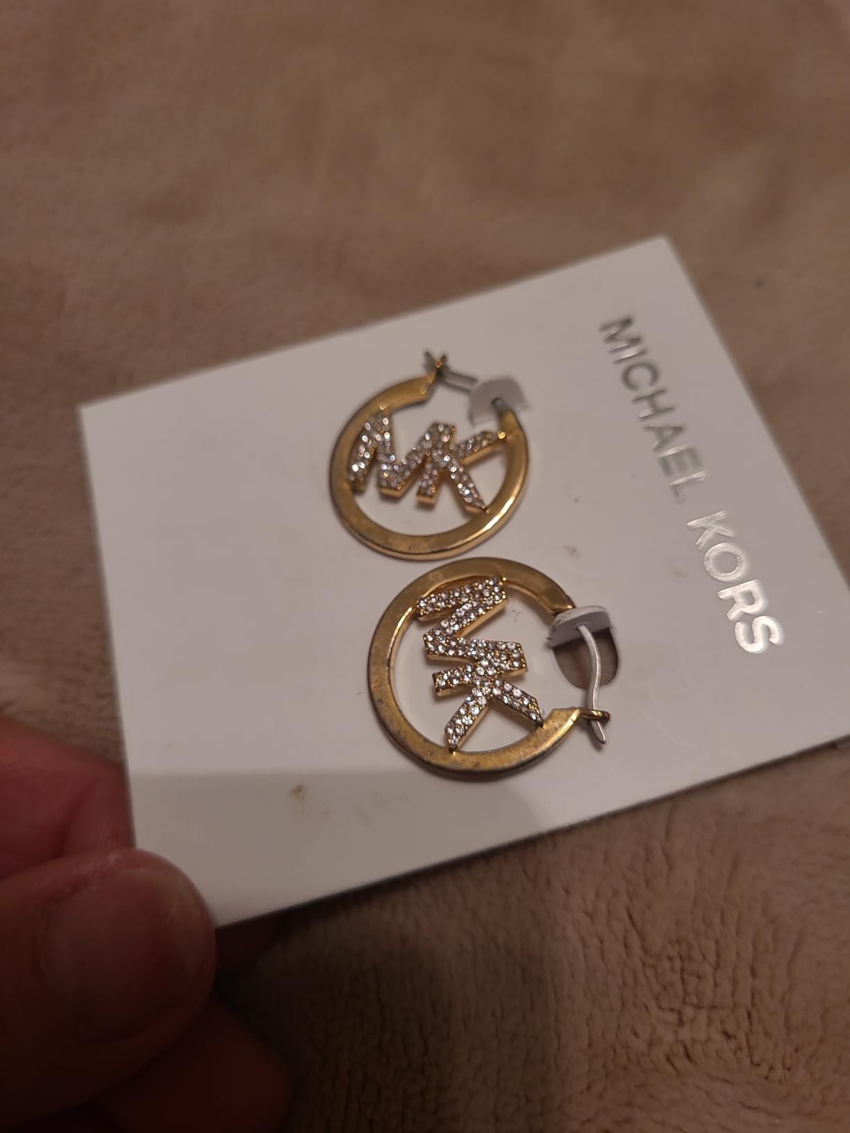 Michael Kors Stainless Steel MK Logo Hoop Earrings for Women customer photo 2