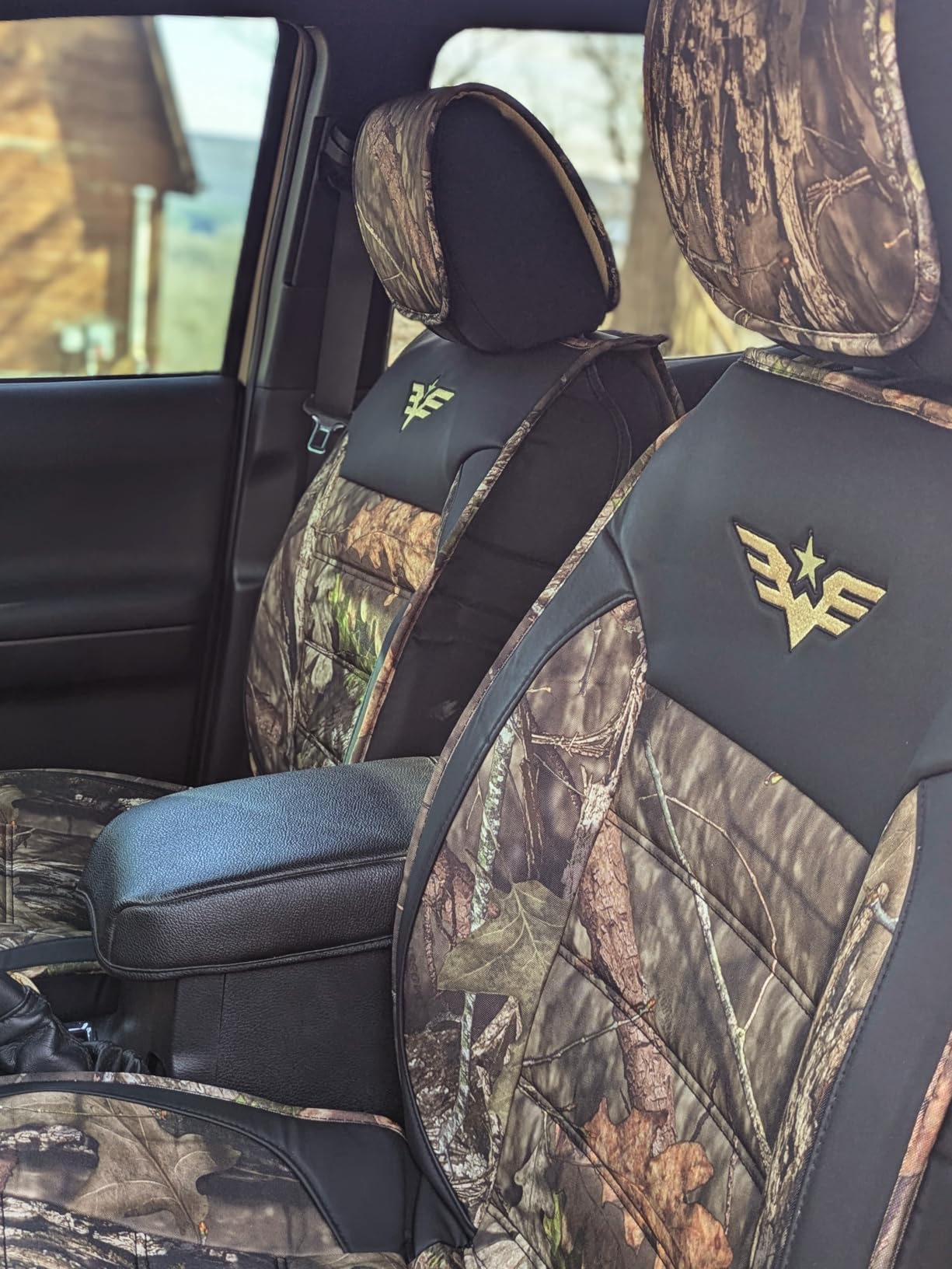 Mossy Oak LPI Truck Heavy Duty Seat Covers for Front Seats; Fits Full-Size SUV or Truck; Includes Front and Rear Storage Pockets, Built-in Molle Style Organizer; Semi-Custom Fit; 2pcs customer photo 1