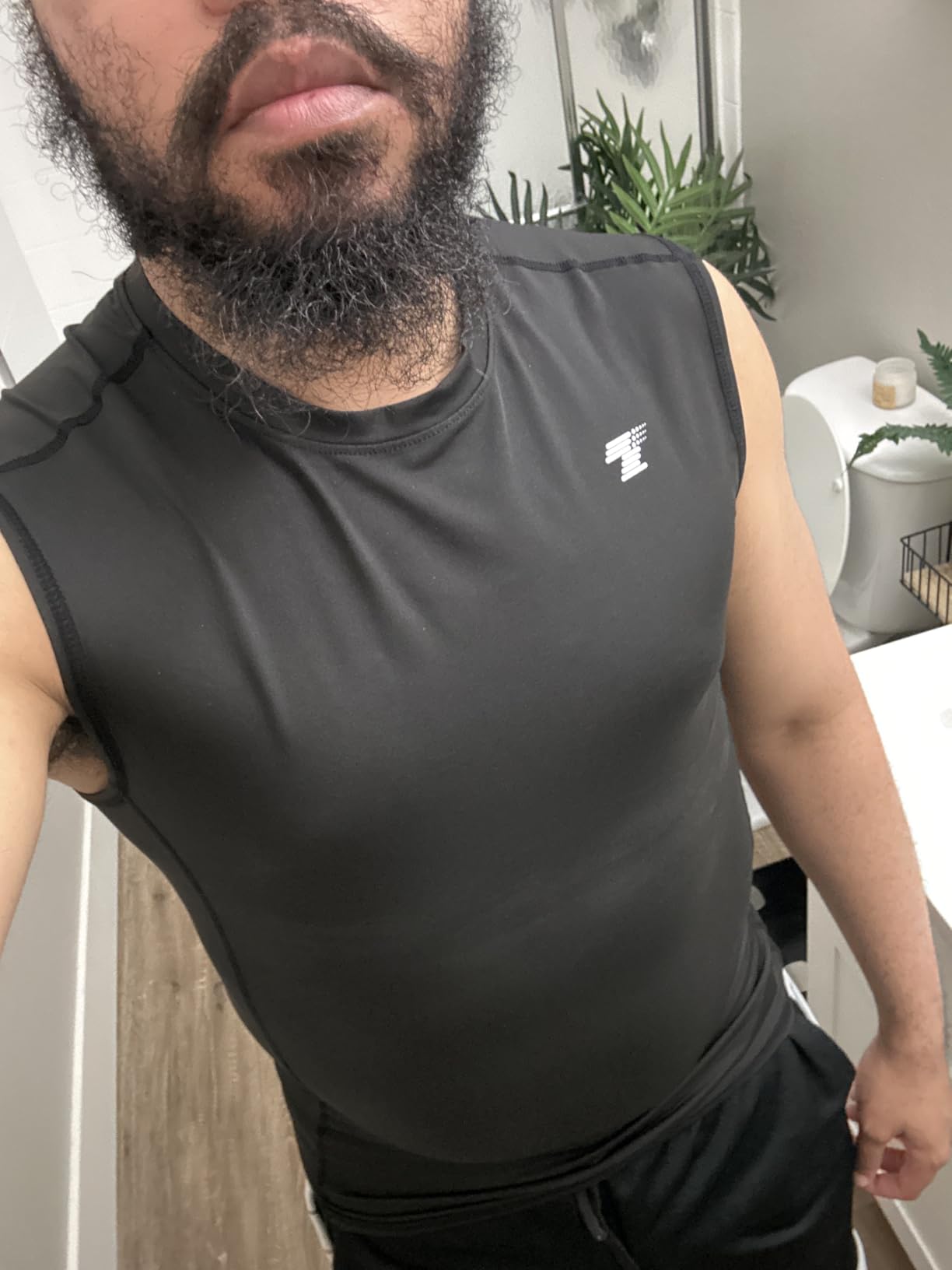 TELALEO 5 Pack Men's Athletic Compression Shirts Sleeveless Workout Tank Top Sports Base Layer Running Basketball customer photo 1
