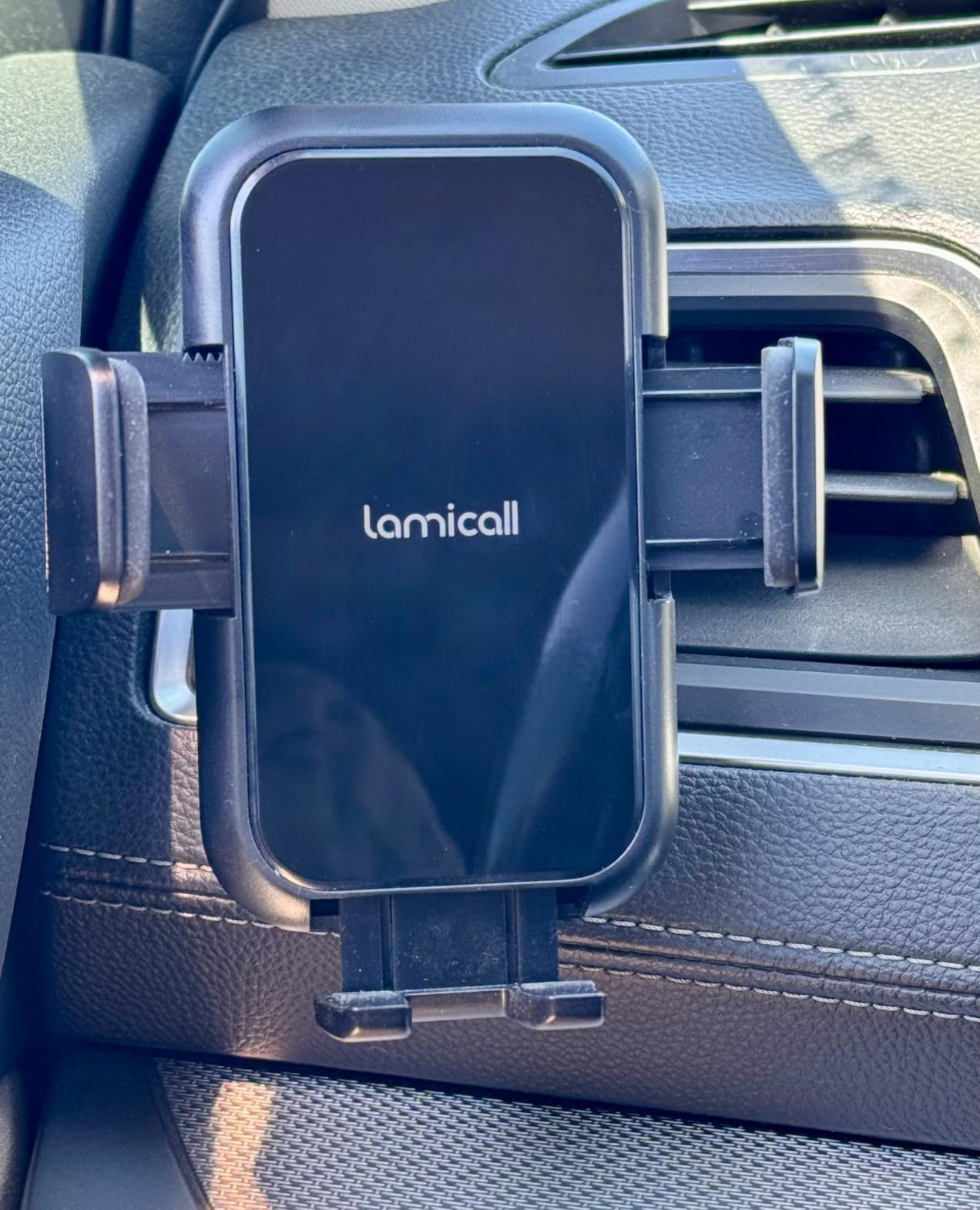 Lamicall 2026 Wider Clamp & Metal Hook Car Phone Holder Vent - Thick Cases Friendly Phone Holders for Your Car Mount for iPhone 16 15 14 13 Pro Max customer photo 1