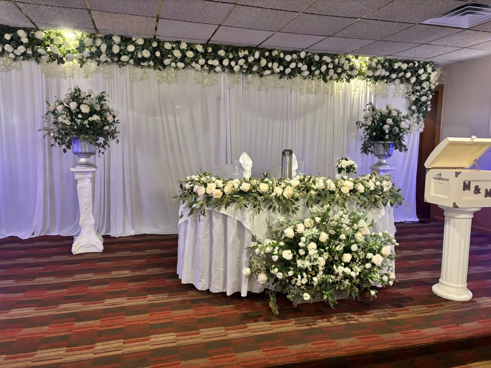 Hecis Heavy Duty Backdrop Stand, 10x20Ft Double Crossbar Pipe and Drape Stand Kit, Adjustable Banner Stand, Back Drop Stand for Party Event, Trade Shows & Wedding Decor customer photo 2