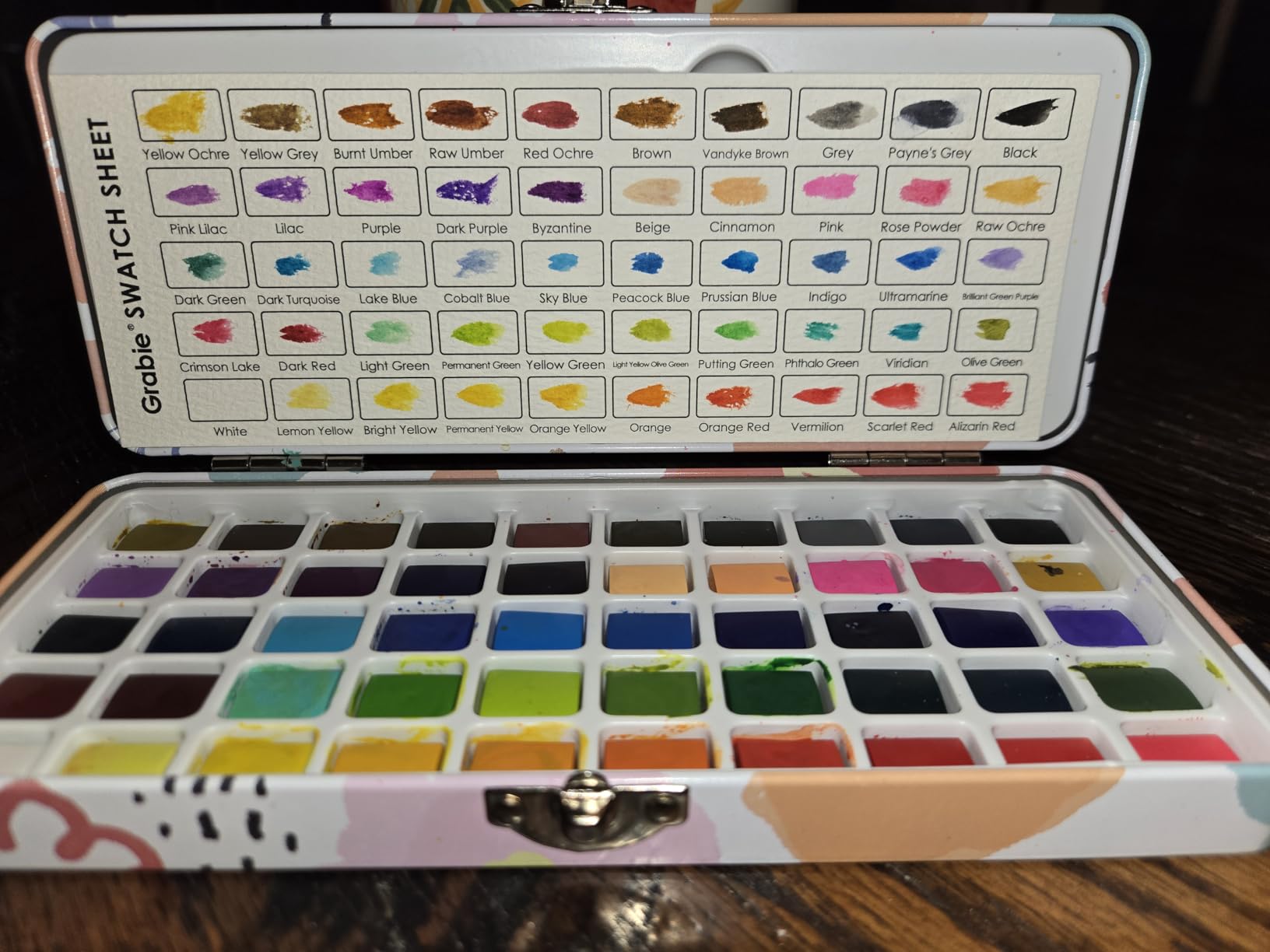 Grabie 100 Colors Watercolor Paint Set - 50 Regular, 35 Metallic, 10 Macaron and 5 Fluorescent Colors - Portable with Carrying Case, Water Brush Pens, and Accessories - For Beginners and Professionals customer photo 1