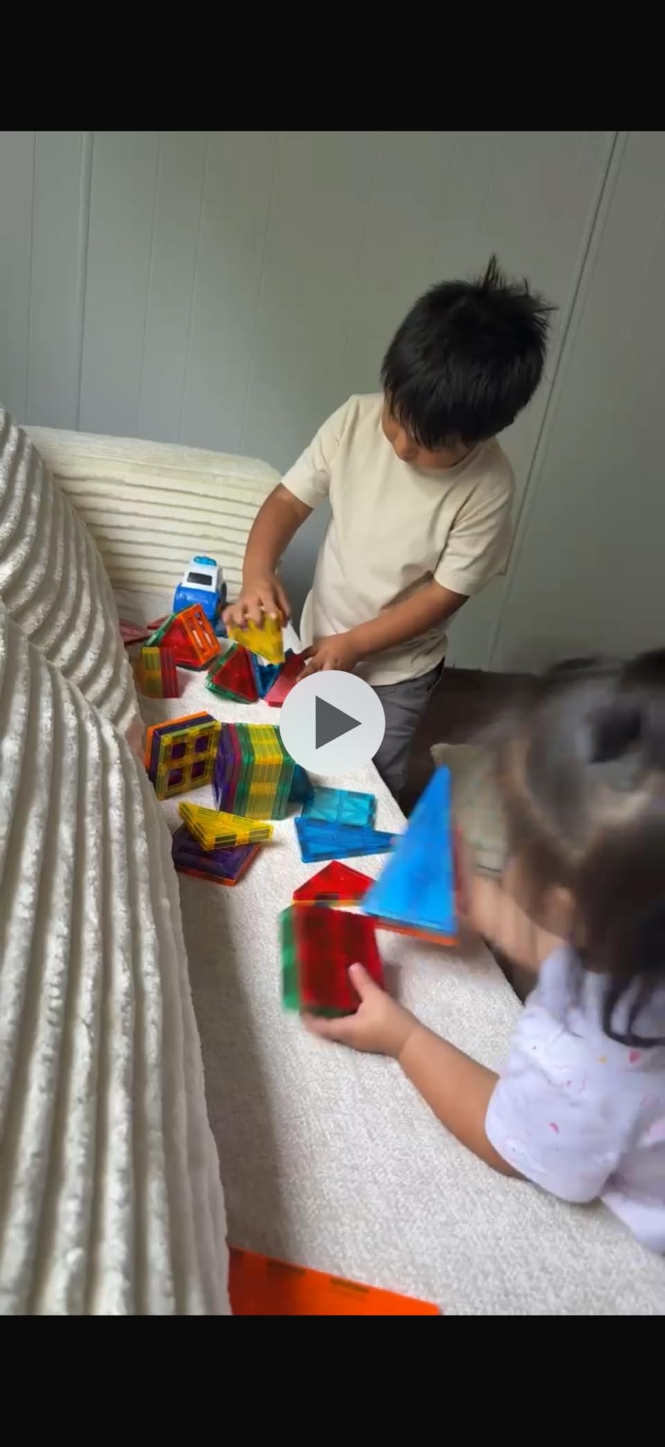 FNJO Magnetic Tiles, 110PCS Magnet Building Set, Magnetic Building Blocks, Construction STEM Learning and Playing Toys for Kids, Montessori Toy for Preschool Boys Girls customer photo 1
