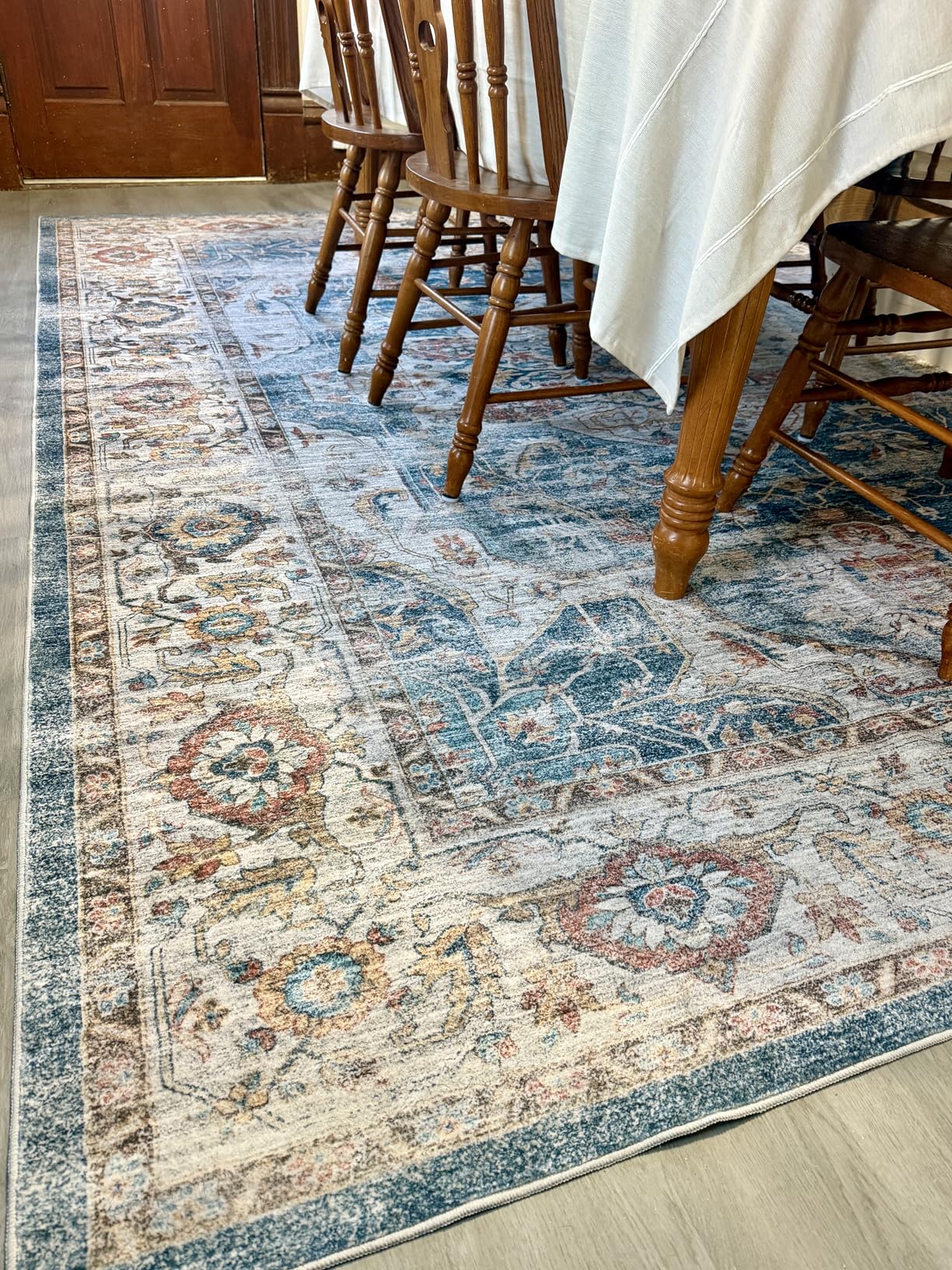 befbee Washable Area Rug 8x10, Large Soft Rugs for Living Room Stain Resistant Non-Slip Backing Rugs for Bedroom, Vintage Clearance Large Area Rug (Turmeric/Grey,8'x10') customer photo 2