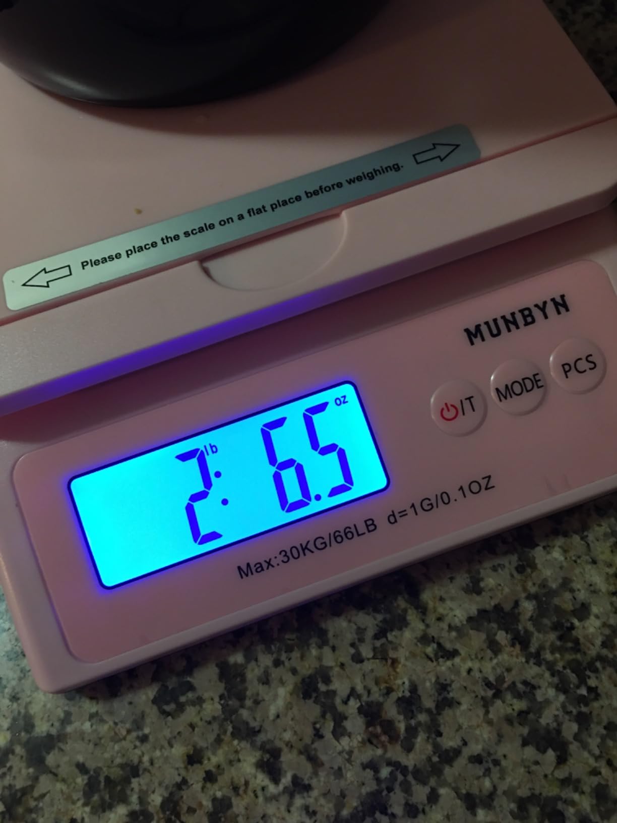 MUNBYN Shipping Scale, Accurate 66lb/0.1oz Postal Scale with Sweet Pink Style, Hold/Tear/PCS Function, Auto-Off, Battery & AC Adapter, Back-Lit LCD Display, Digital Scale for Packages and Food Black customer photo 1