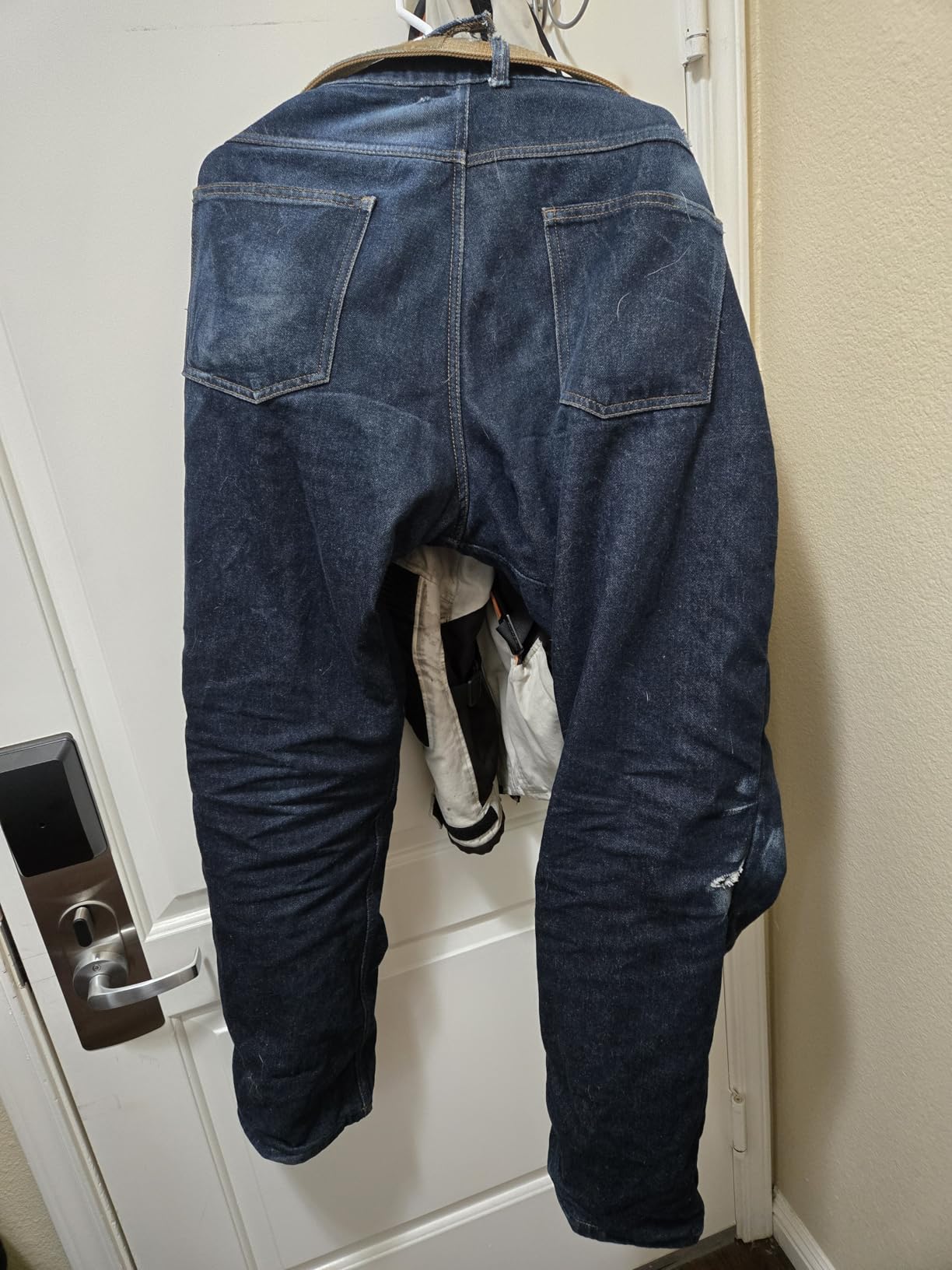 WICKED STOCK Men's Riding Pants with CE LEVEL2 Armor - Dark Blue customer photo 2