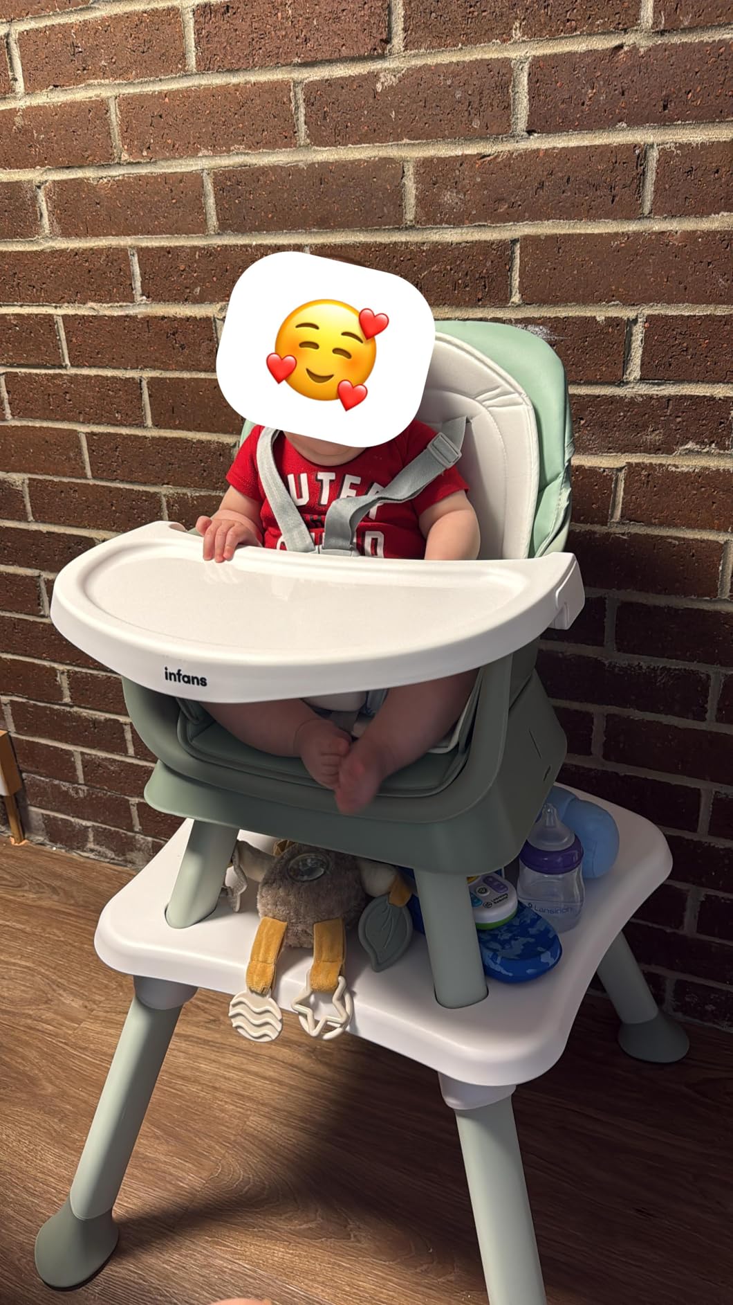 INFANS 8 in 1 Baby High Chair, Convertible Highchair for Babies and Toddlers, Infant Dining Booster Seat, Building Block Table, Kids Stool Table Chair Set with Removable Tray customer photo 2