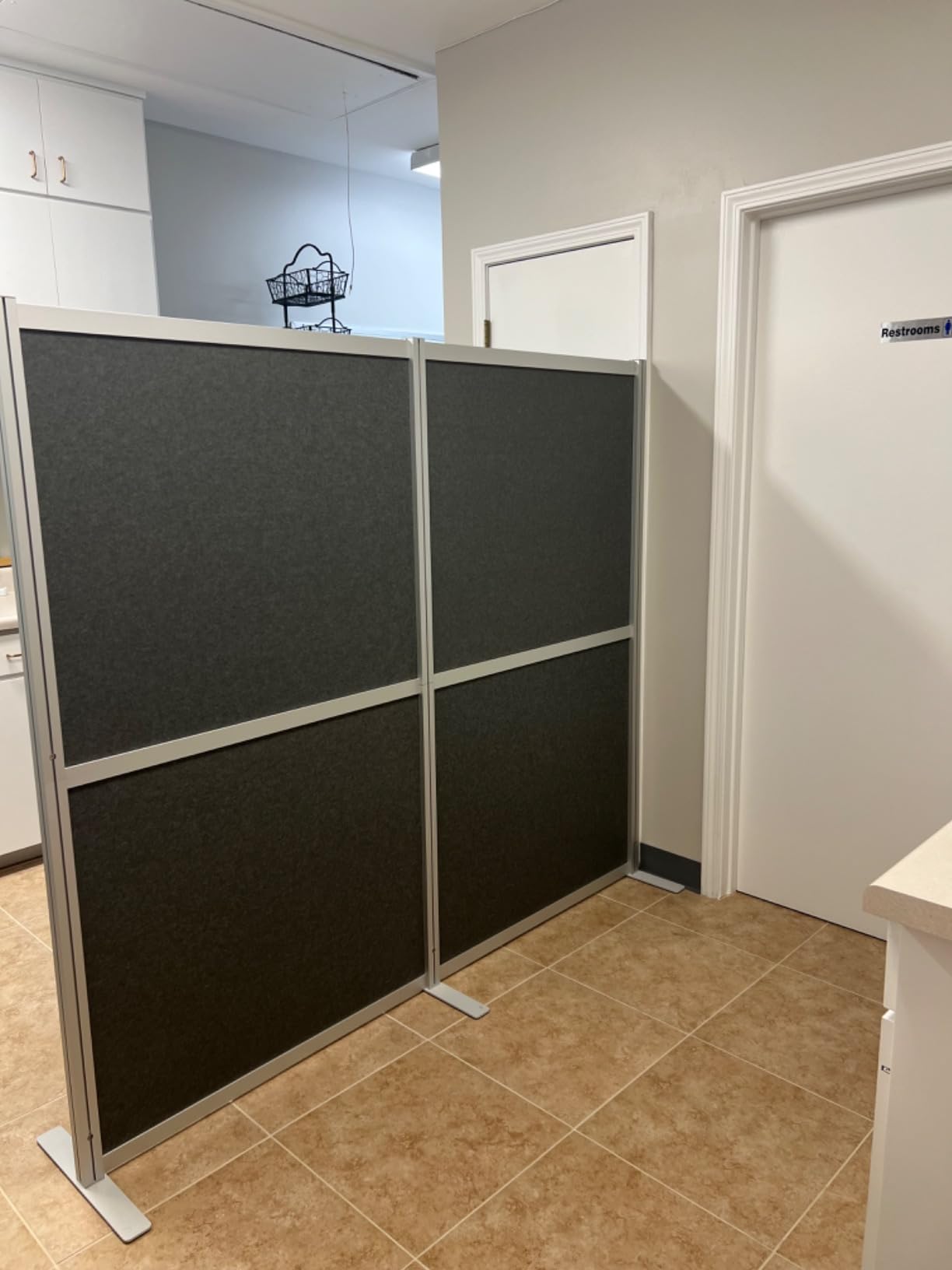 VIVO Modular Wall System, 2 PET Panels, Modern Professional Office Cubicle Dividers, Freestanding Privacy-Screen, 66 inches High, Dark Gray, PP-MWS63D customer photo 1