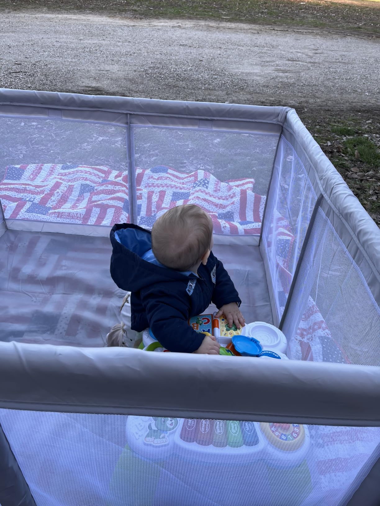 Hiaksedt Baby Playpen 50x50 Inch, Play Pens for Babies and Toddlers | Baby Fence for Indoor & Outdoor, Sturdy Safety Play Yard with Soft Breathable Mesh, Anti-Fall, Grey customer photo 1