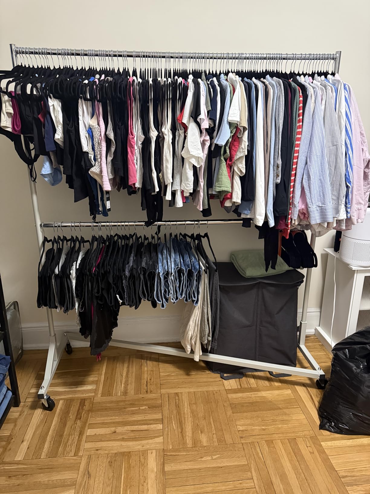 Simple Houseware Commercial Grade Z-Base Double Rod Garment Rack, 600lb Load, 63 inch, Silver customer photo 1