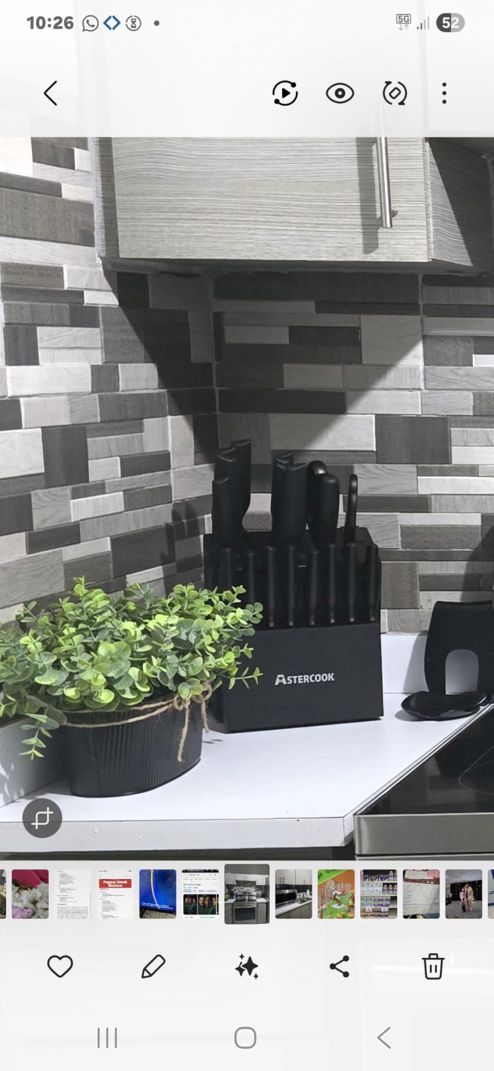 Astercook 21 Pieces Knife Sets for Kitchen with Block, Dishwasher Safe Kitchen Knife Set with Built-in Sharpener, German Stainless Steel Black Knife Block Set, Fathers Day Gift for Men customer photo 2