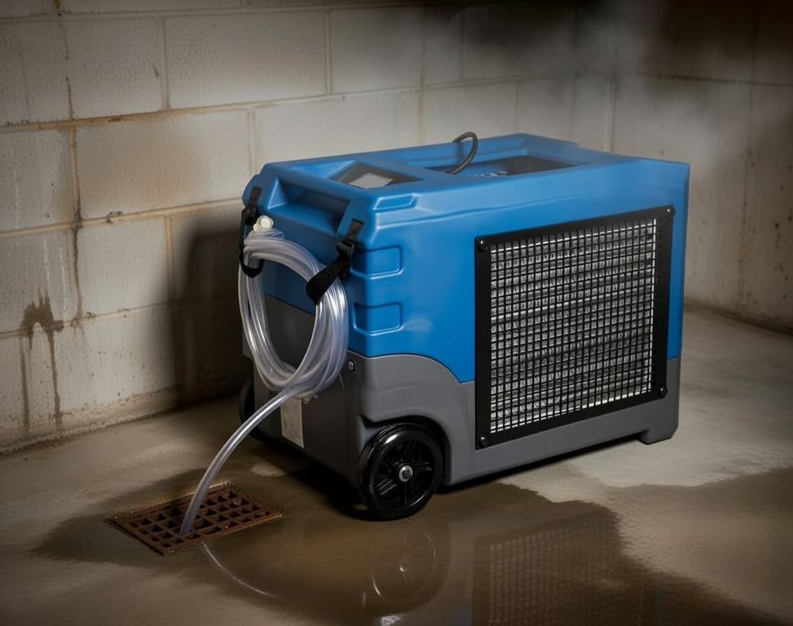 Mounto MOUNTO 268Pints LGR Commercial Compact Dehumidifier with Pump and Drain Hose, LGR Portable Dehumidifier with wheels for Home, Basements, Garages, and Job Sites (Blue) customer photo 1