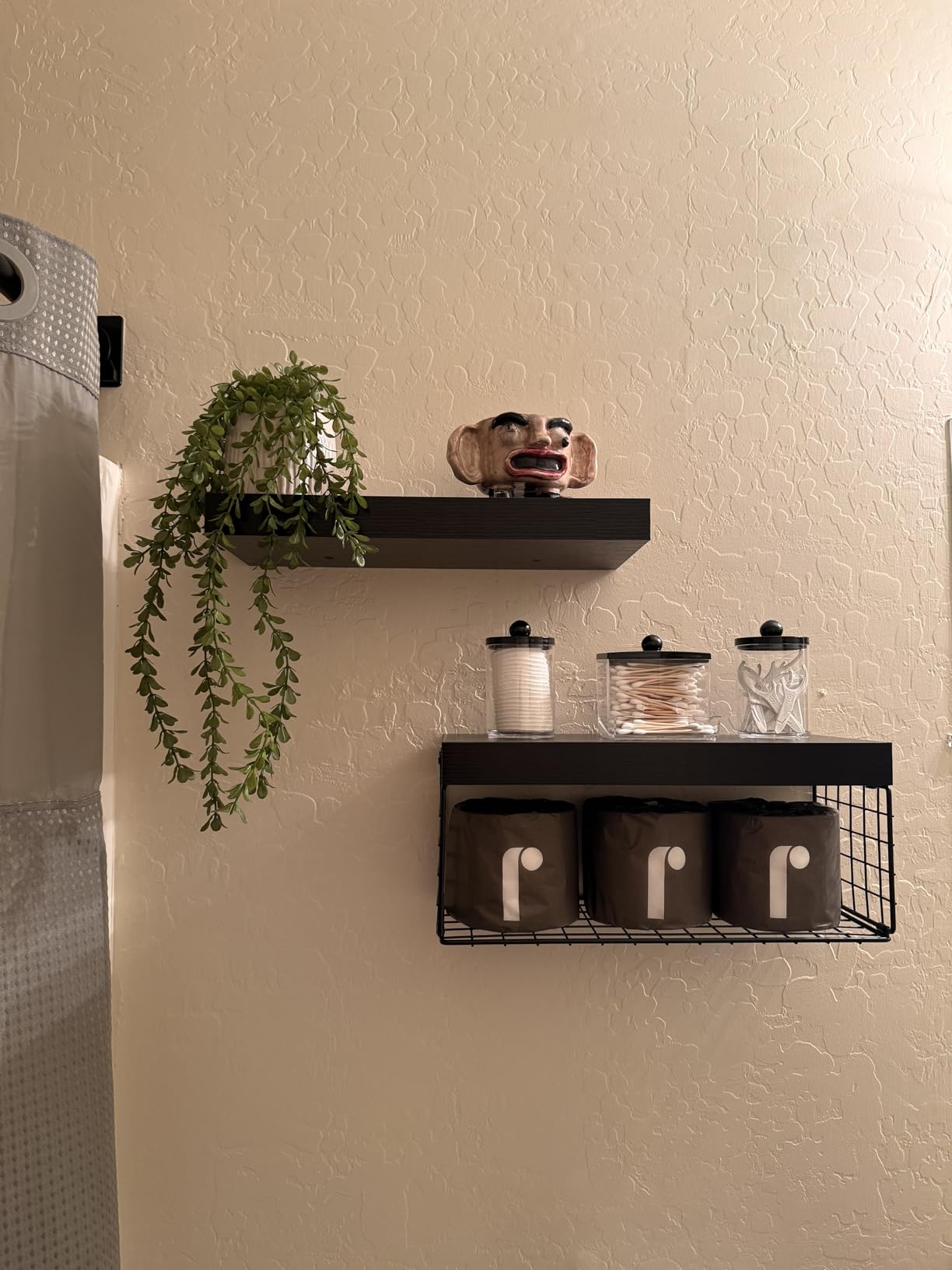 QEEIG Bathroom Shelves Over Toilet - Wall Mounted Floating Shelves Toilet Paper Storage Small Farmhouse Decor Shelf 16 inch Set of 3, Rustic Brown (019-BN3) customer photo 2