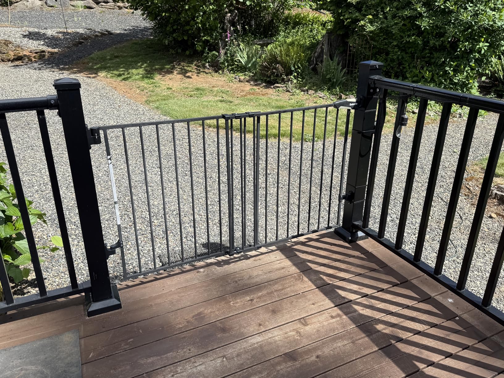 Babelio Baby Gate for Stairs, Kitchen & Doorways, No Bottom Bar| One-Handed Operation| Auto-Close| Hardware Mount (Drill Needed) Safety Dog/Pet Gate (Black - B17, 26-43