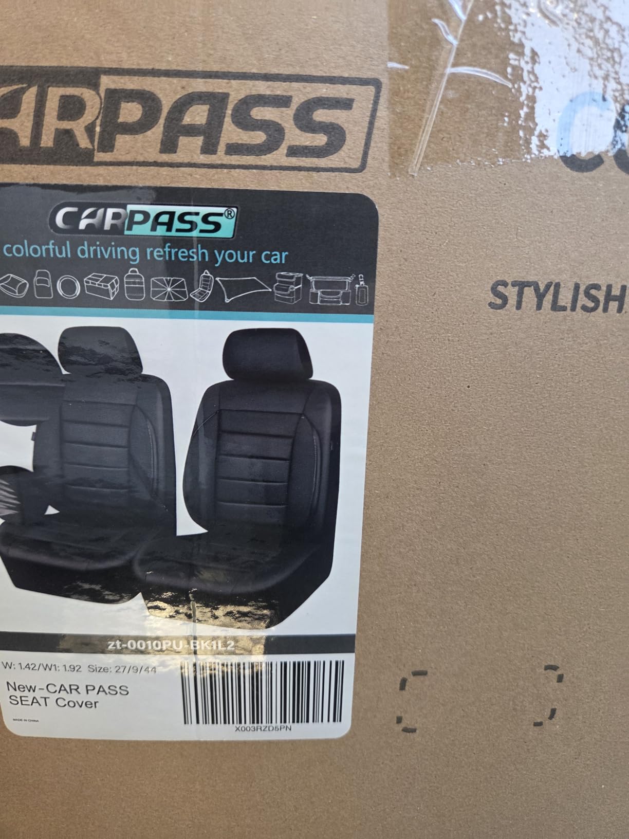 CAR PASS Faux Leather Car Seat Covers Front Seats Only, 3D Foam Support Car Seat Covers, Universal Fit for Trucks Vans SUVs Sedans, Airbag Compatible 2 Pieces Front Solid Black customer photo 1