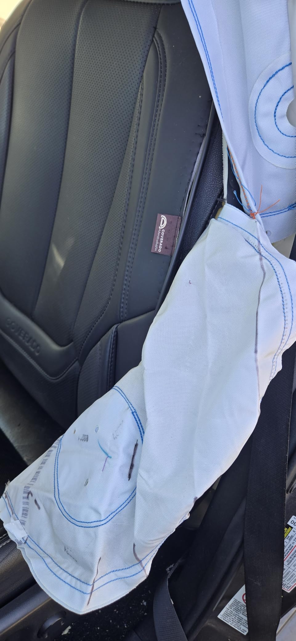 Coverado Universal Seat Covers Front, 2-Pack Universal Seat Covers for Cars, Waterproof Nappa Leather Car Seat Covers with Head Pillow, Auto Protectors Fit for Most Sedans SUV Pick-up Truck-Black customer photo 1