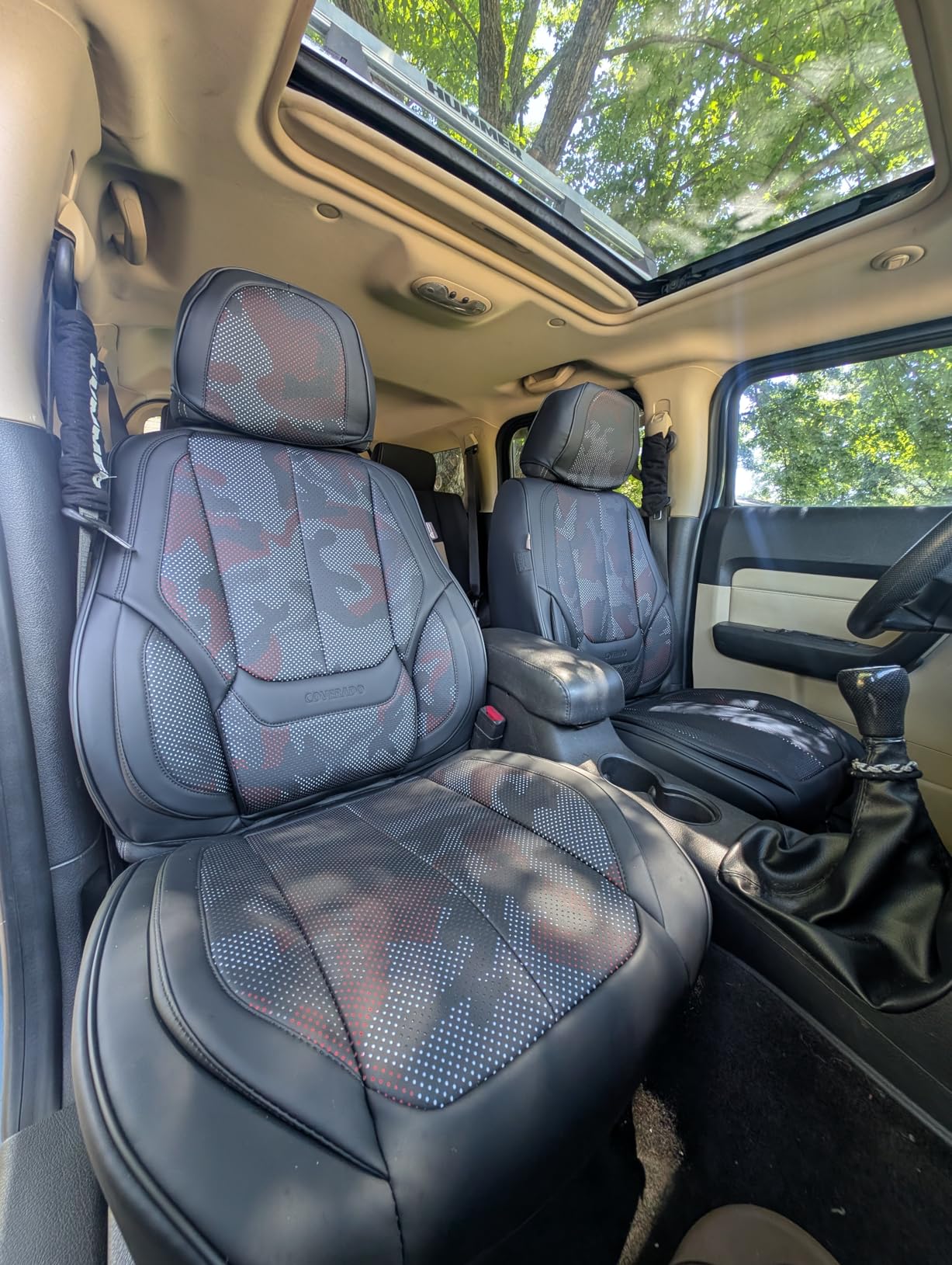 Coverado Universal Seat Covers Front, 2-Pack Universal Seat Covers for Cars, Waterproof Nappa Leather Car Seat Covers with Head Pillow, Auto Protectors Fit for Most Sedans SUV Pick-up Truck-Black customer photo 2