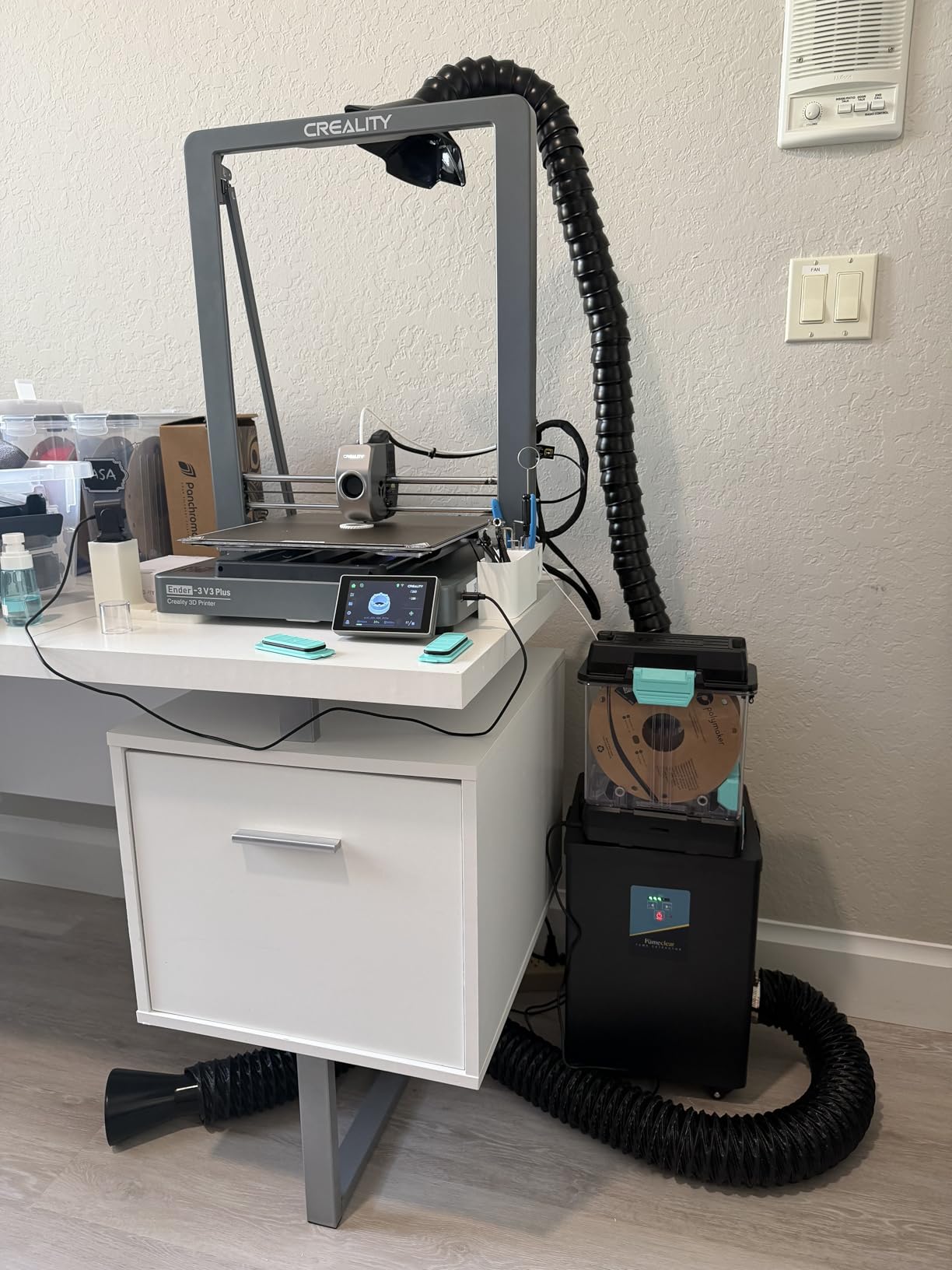 FumeClear FC-2002A Laser Fume Extractor with Outdoor Vent for Odor Removal | For F/S/P/D/M Series 5-40W Laser Engraver & Cutter, 3D Printer, Welding, 153CFM, 12 Filters for Fumes, Dust & Other VOCs customer photo 1