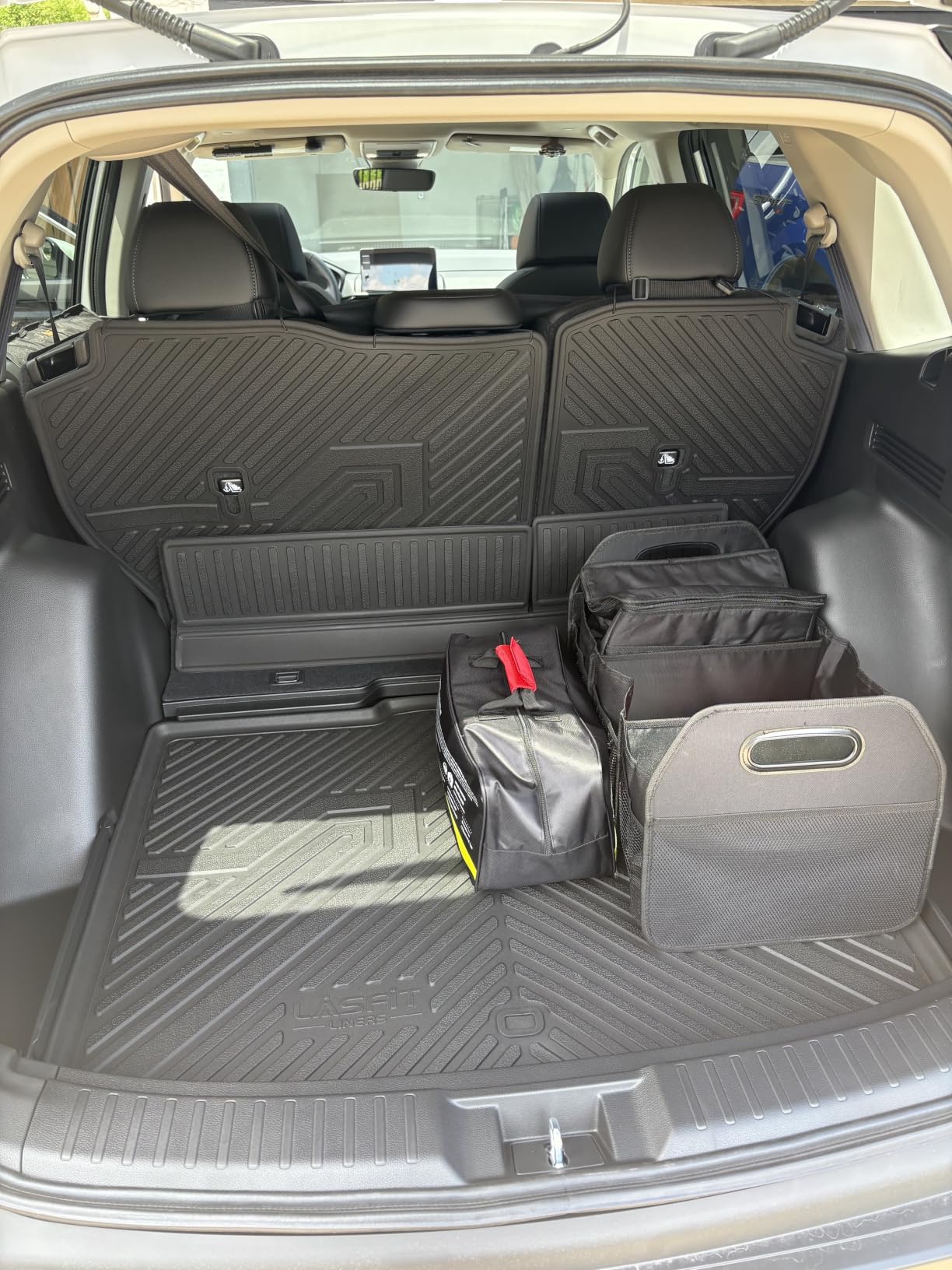 LASFIT Floor Mats and Cargo Liner for Honda CR-V 2026 2025 2024 2023 (Gasoline & Hybrid & e:FCEV), All Weather TPE Car Trunk Mat (Upper Position), 1st & 2nd Row & Trunk Liner Full Set Black customer photo 2