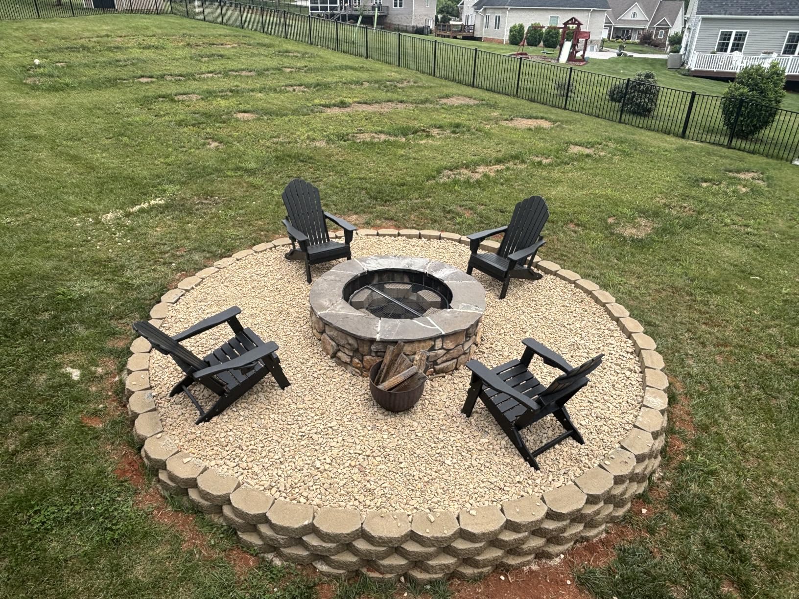 HDPE Folding Adirondack Chair Set of 2, Heavy Duty Outdoor Patio Chair with Dual Cup Holders, Weather Resistant Fire Pit Chair for Deck,Backyard,Lawn, Grey customer photo 2