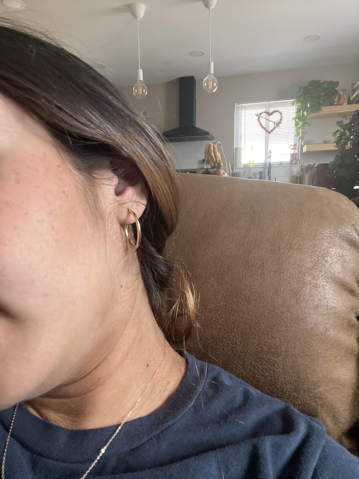 MAZZERI Solid Gold Hoop Earrings 14k Real Gold For Women and Men - Hypoallergenic, Made in the USA customer photo 2