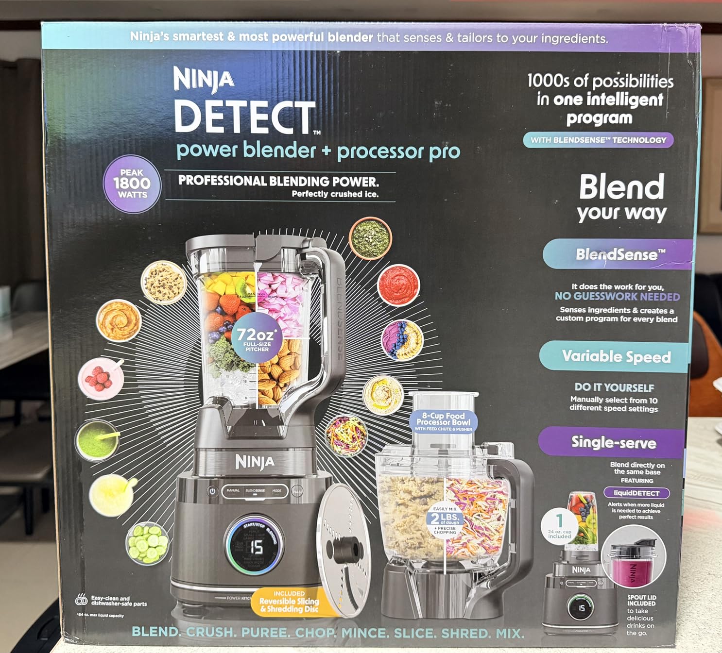 Ninja Kitchen System with BlendSense Technology TB401, 1800-Peak-Watt, 8-Cup Bowl & 24-oz. To-Go Cup, Black customer photo 2